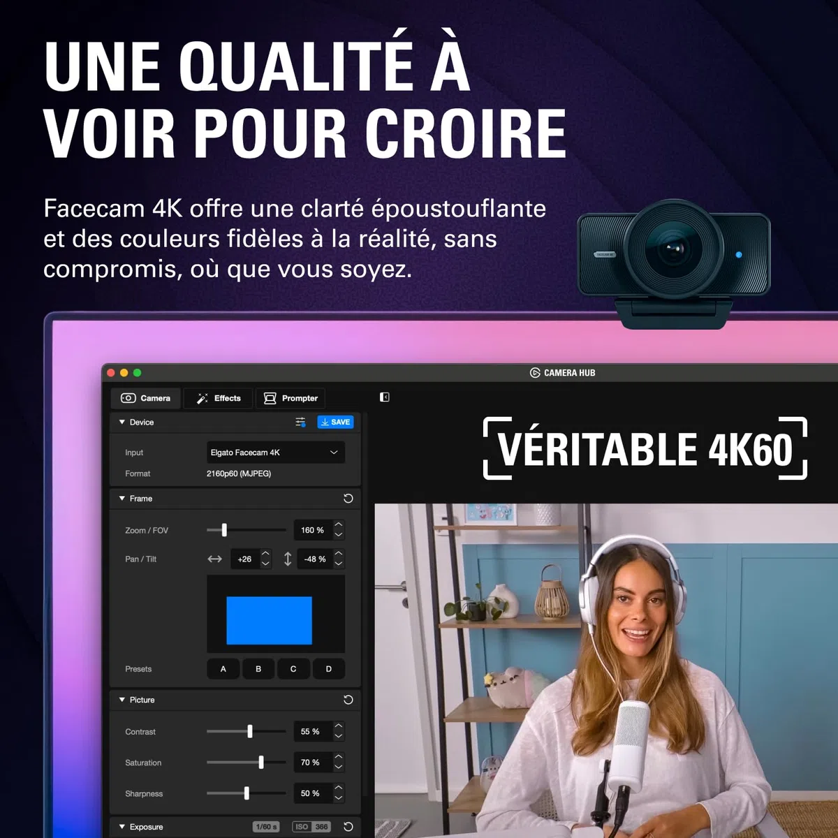 Elgato Facecam 4K – Webcam Studio 4K60