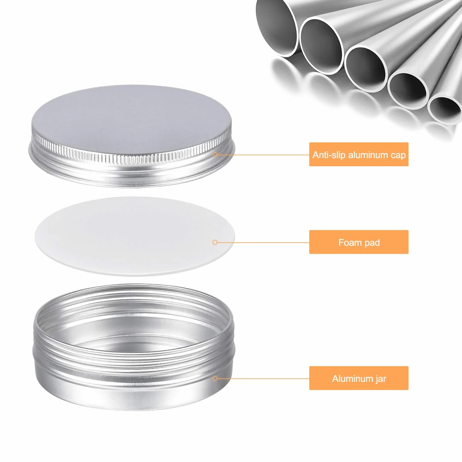 Sopito 24 Pièces 60ml Boîtes de Conserve en Aluminium, Contenants Ronds Métal avec Couvercle à Vis pour Bougies, Pommades, Cosmétiques