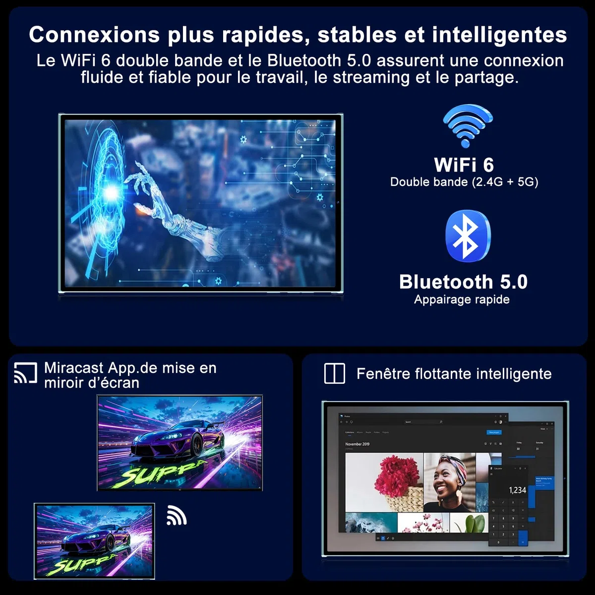 Tablette 10 Pouces avec Android 15 Gemini AI, 30 Go RAM + 128 Go ROM (Extensible Jusqu'à 2 To), WiFi 6, 8000 mAh, Widevine L1, Octa-Core, BT 5.0, 5+8 MP, Tablette Tactile avec Clavier et Souris, Vert