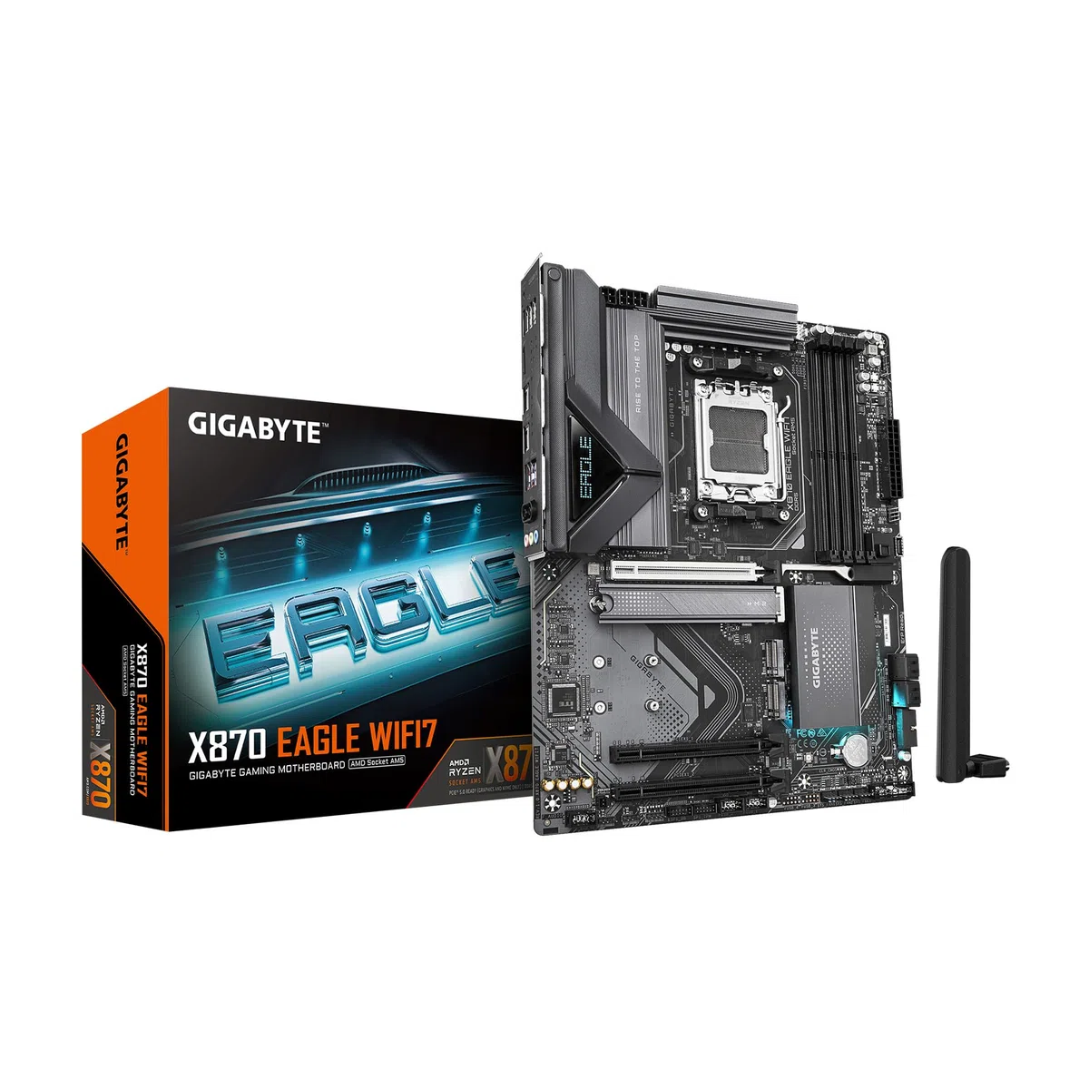 GIGABYTE X870 Eagle WIFI7 AM5 LGA 1718, ATX, DDR5, 4X M.2, PCIe 5.0, USB4, Wi-FI 7, 2.5GbE LAN, EZ-Latch, Q-Flash