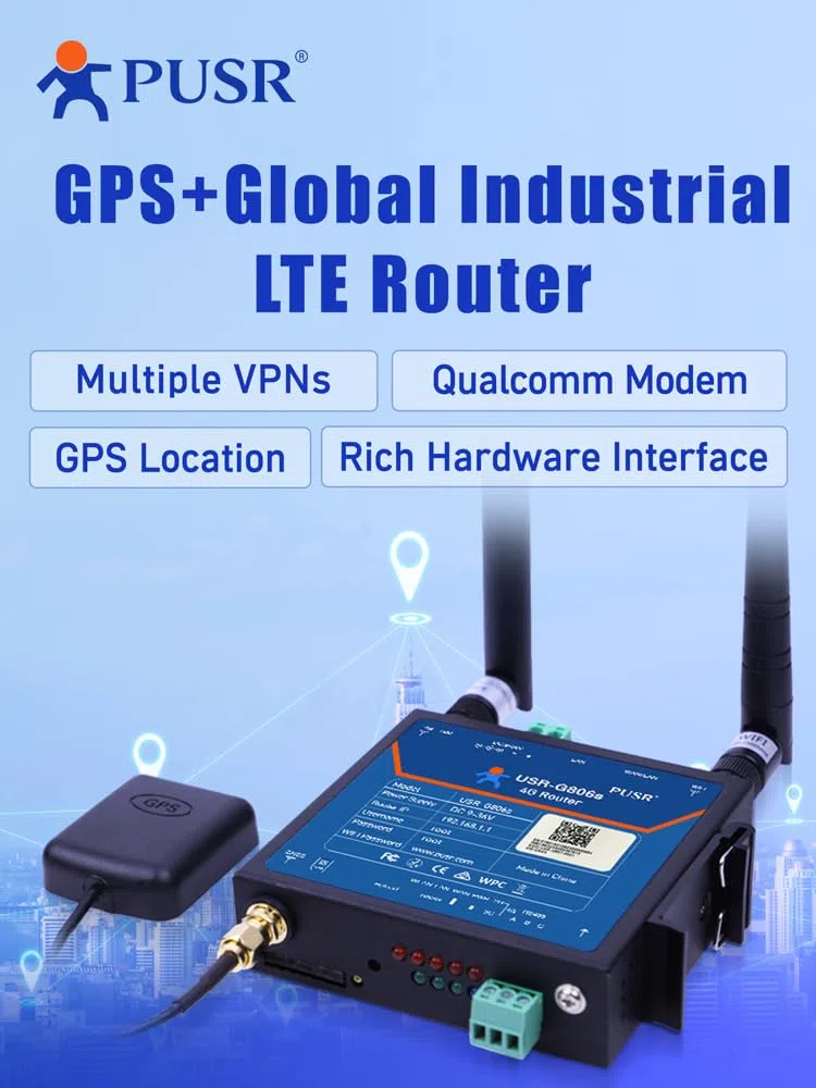 Routeur industriel 4G LTE Global Band avec 1 WAN/LAN, 1 fonction GPS LAN, port série OPENVPN RS485 amélioré, prise en charge du WiFi et de l'accès à distance, configuration par lots, alarme