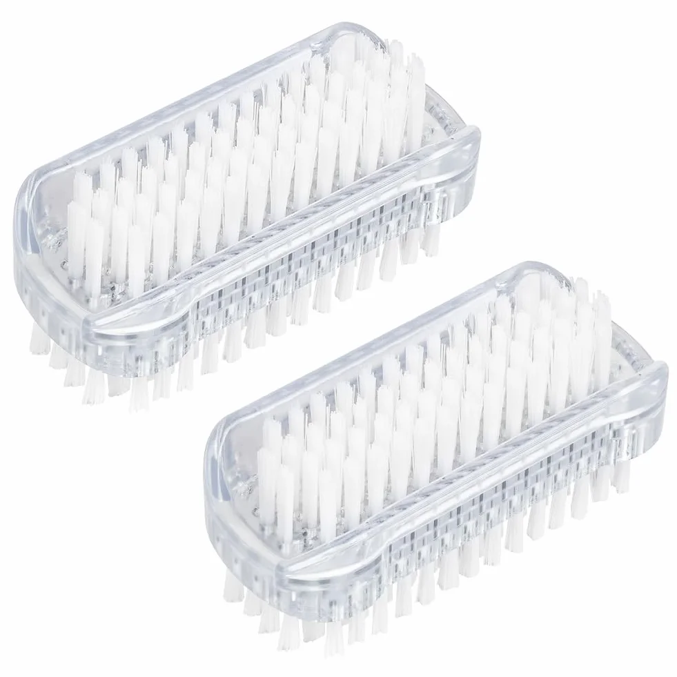 Brosse à Ongle Double Face 2 Pièces, Brosse de Nettoyage en Plastique pour Cuticules et Ongles