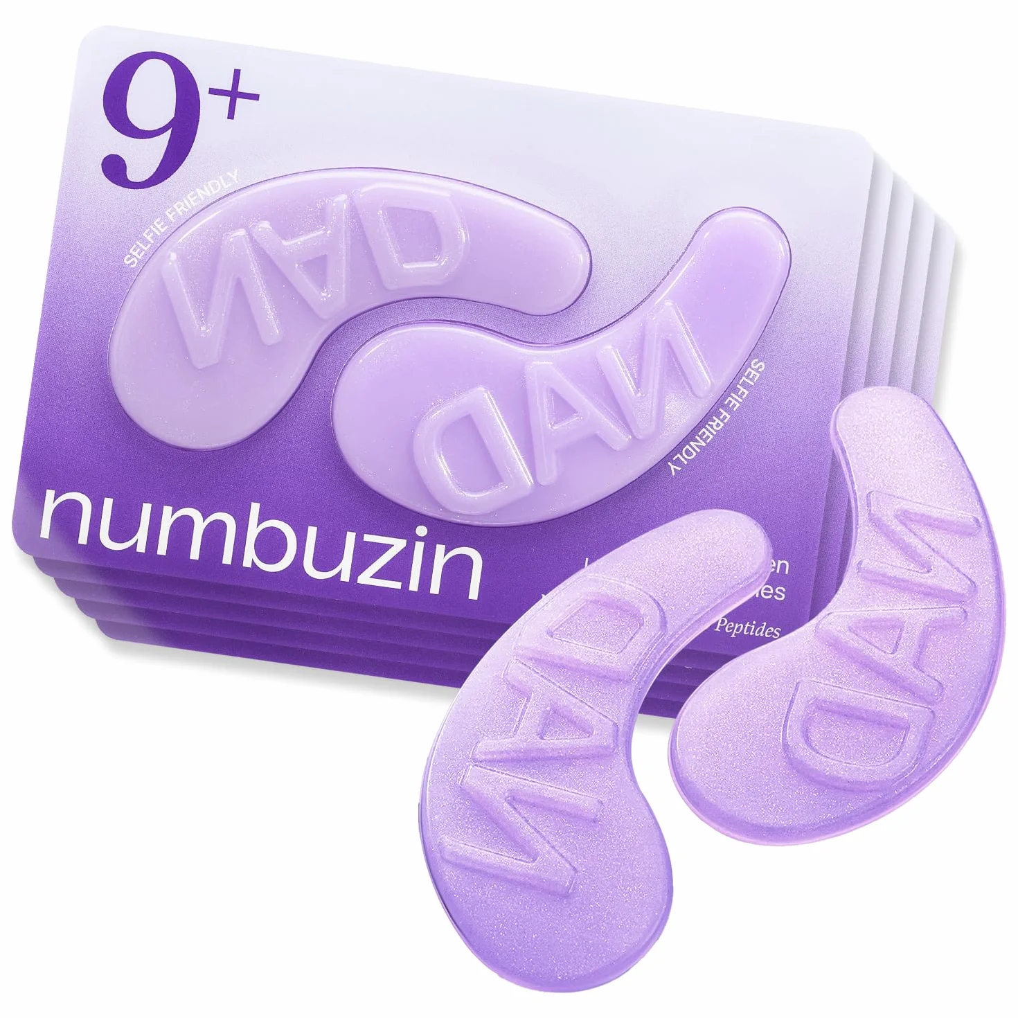 numbuzin No.9 Eye Patches, NAD+ Collagen Gel Eye Masks with Peptides, Caffeine & Niacinamide, 5 Pairs