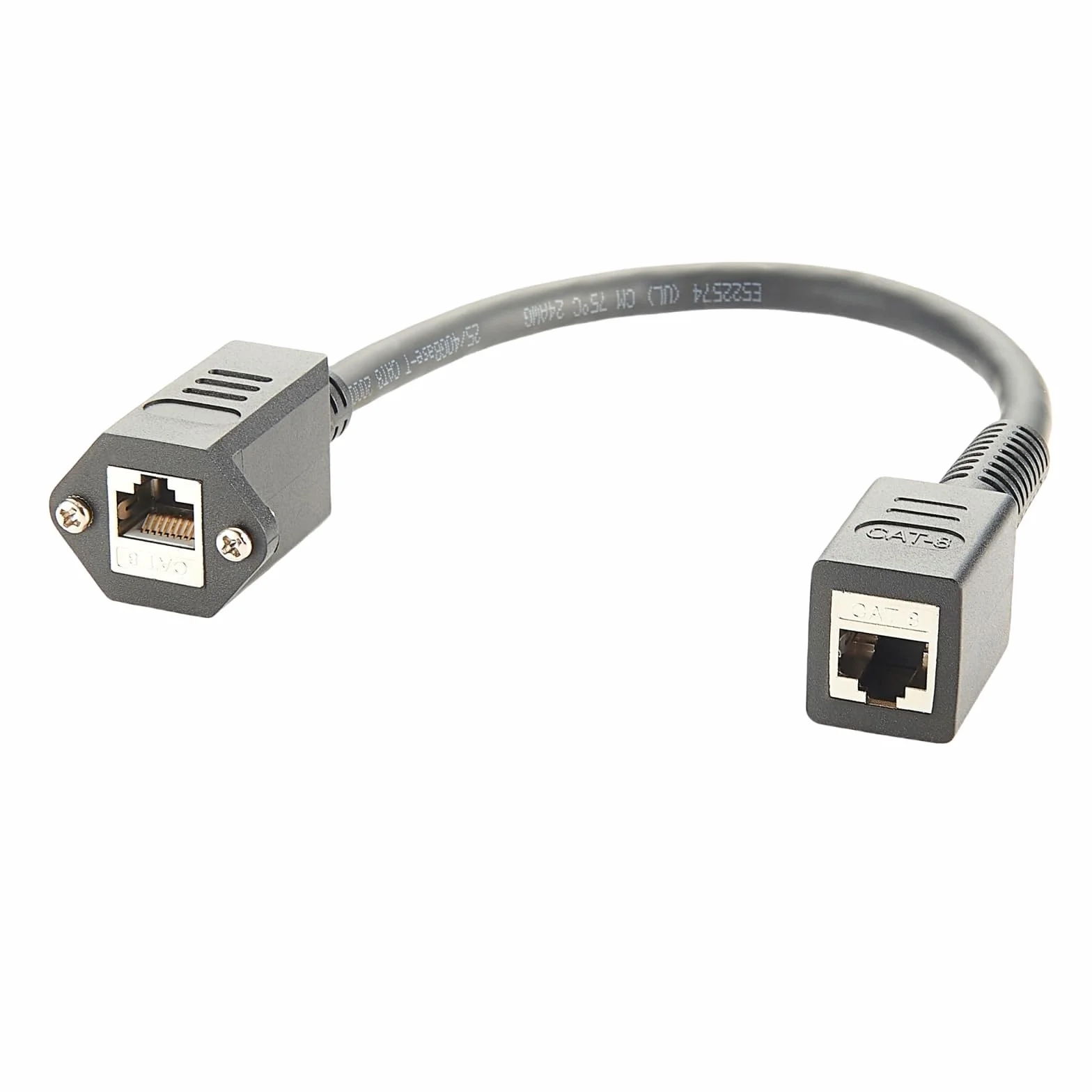 Câble d'extension Ethernet RJ45 Cat8 femelle à visser 40 Gbit/s blindé 0,3 m