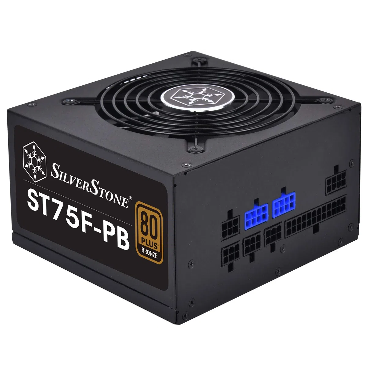 SilverStone SST-ST75F-PB - Série Strider Plus, 750W 80 Plus Bronze ATX Alimentation PC, bruit réduit, 120mm, Câblage 100% modulaire