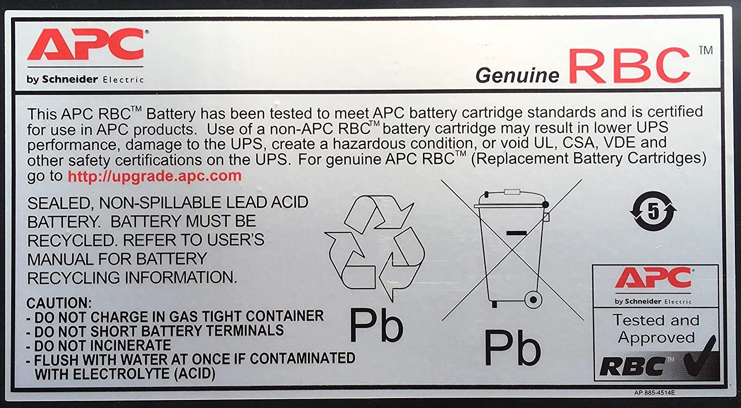APC RBC48 Batterie de Remplacement pour Onduleur SMT750I