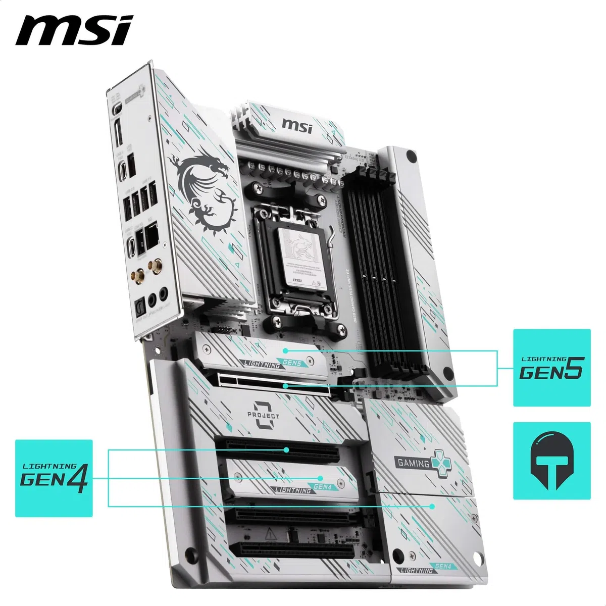 MSI Carte mère B850 Gaming Plus WiFi PZ, ATX - Prend en Charge Les processeurs AMD Ryzen 9000/8000/7000, AM5 - DDR5 Memory Boost 8200+ MT/s (OC), PCIe 5.0 x16, M.2 Gen5, Wi-FI 7, 5G LAN