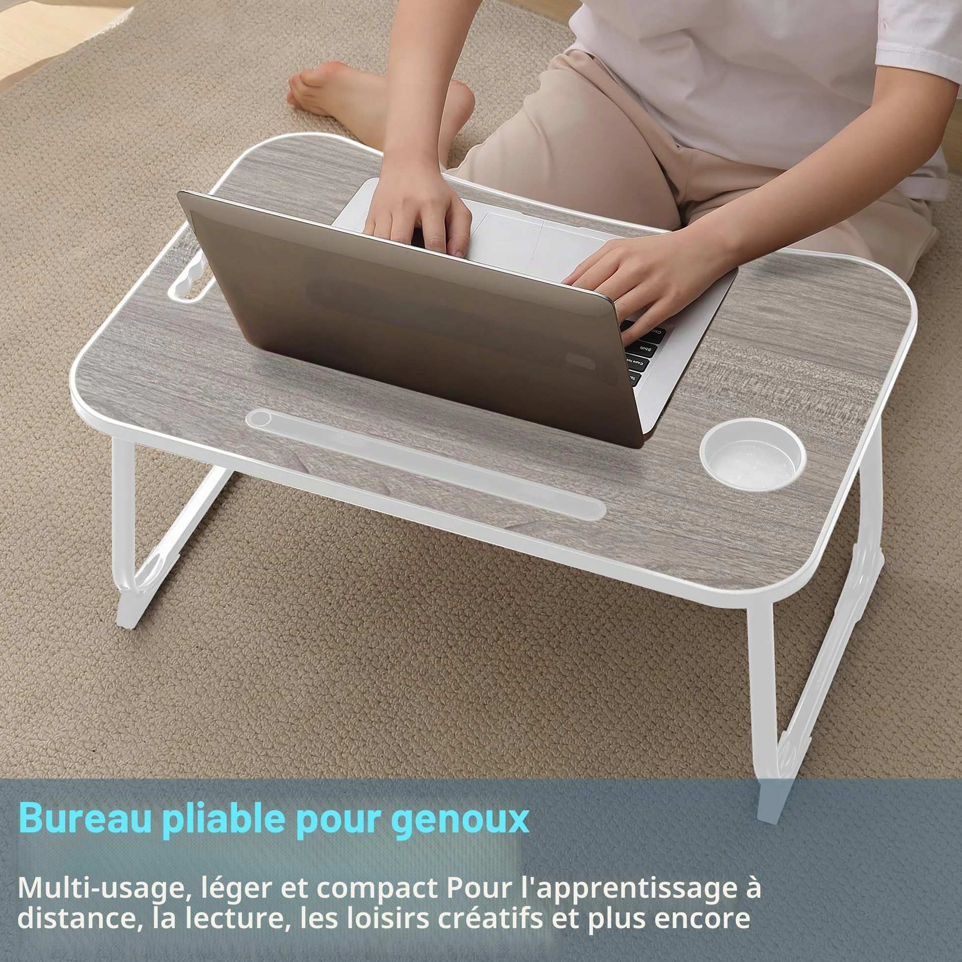 Bureau de lit pour Ordinateur Gris