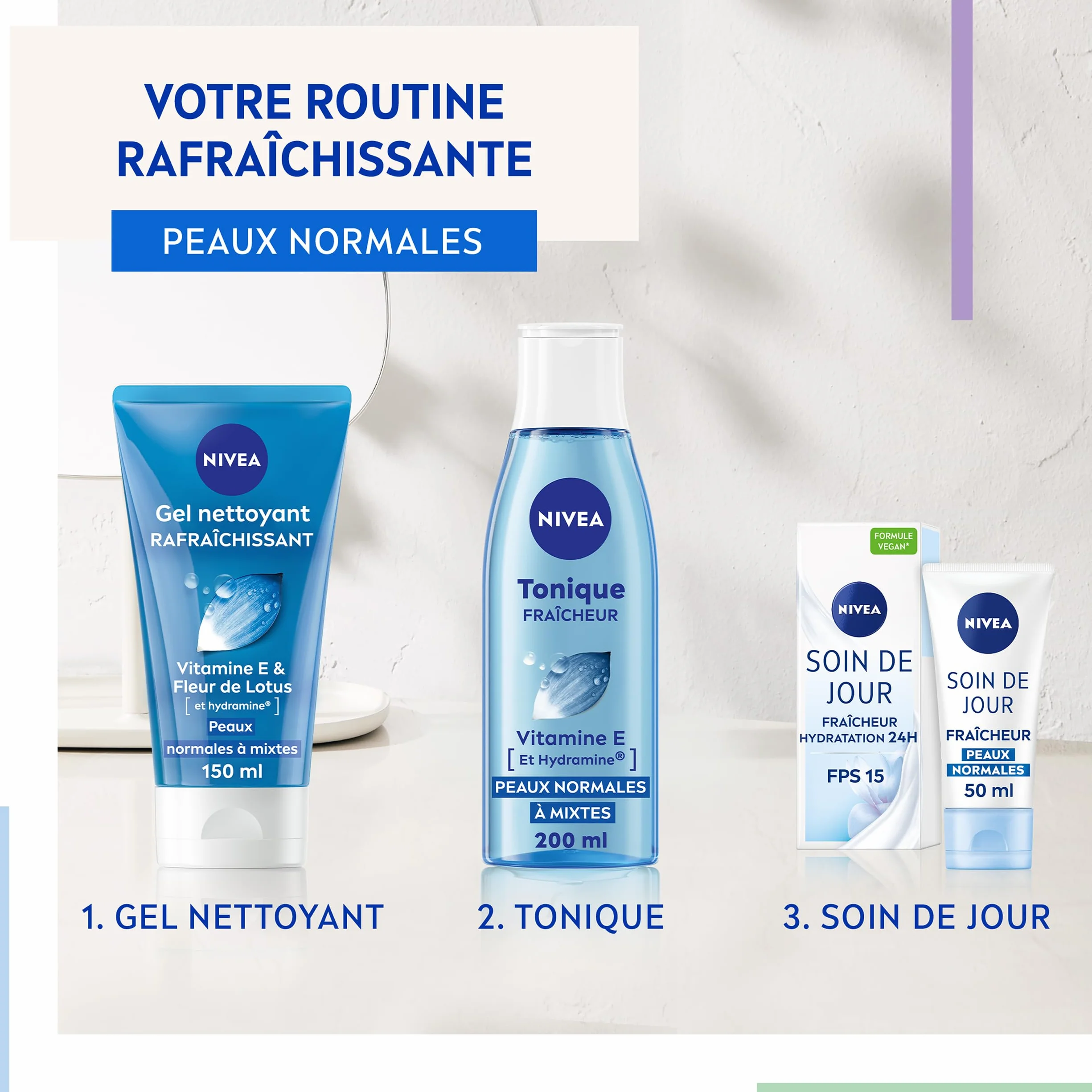 NIVEA Gel Nettoyant Fraîcheur Visage 150 ml Hydrate Élimine Impuretés Peaux Normales Mixtes