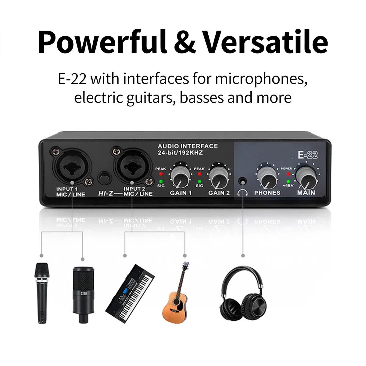 Carte son externe USB professionnelle - Adaptateur de microphone - Transparent - 24 bits - 192 kHz - 3,5 mm - Port pour streaming vocal