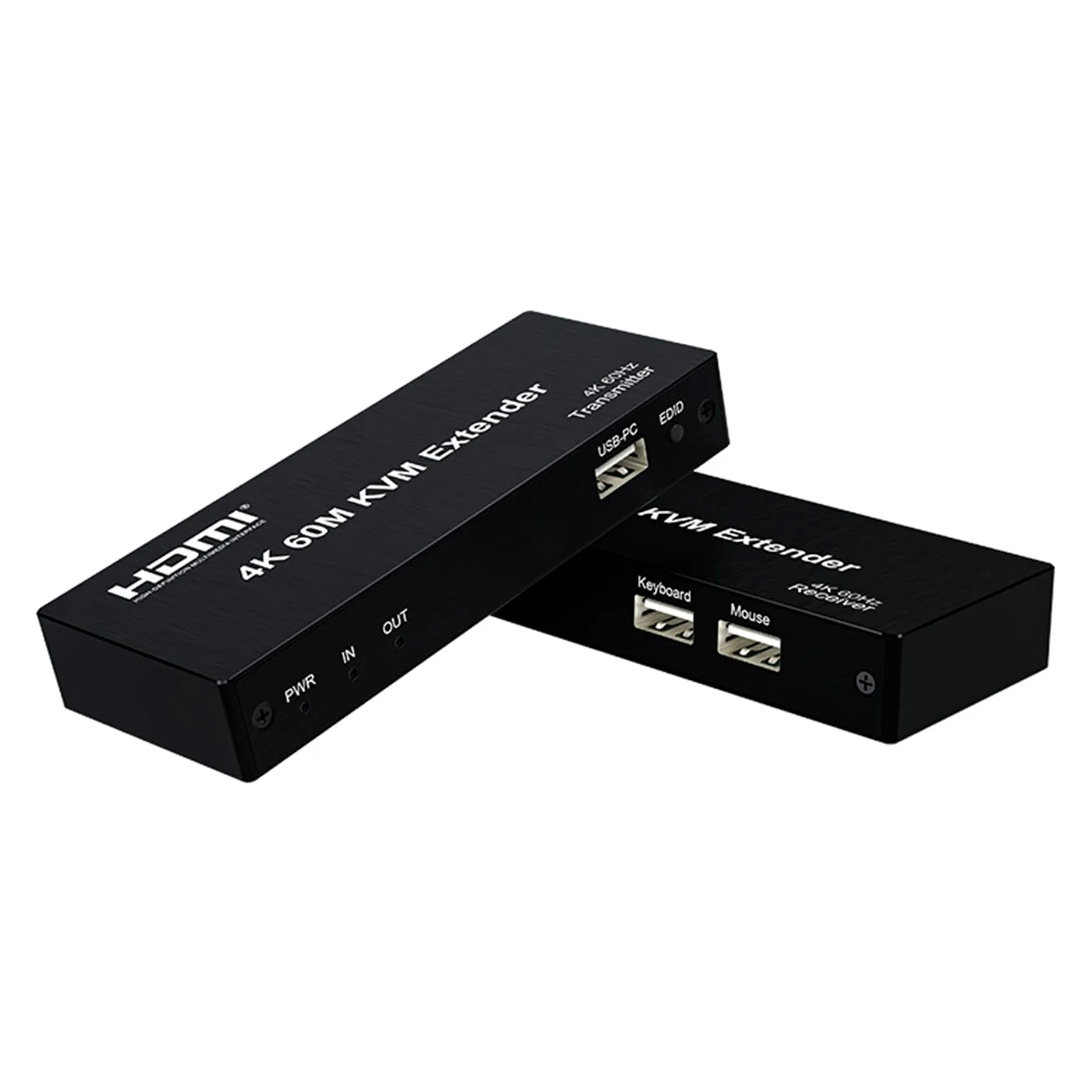 Extender KVM HDMI 4K 30Hz sur câble Rj45 Cat5e/6 jusqu'à 60M/120M Extender HDMI USB avec Loop-out pour PC NVR Souris Clavier (60M KVM)
