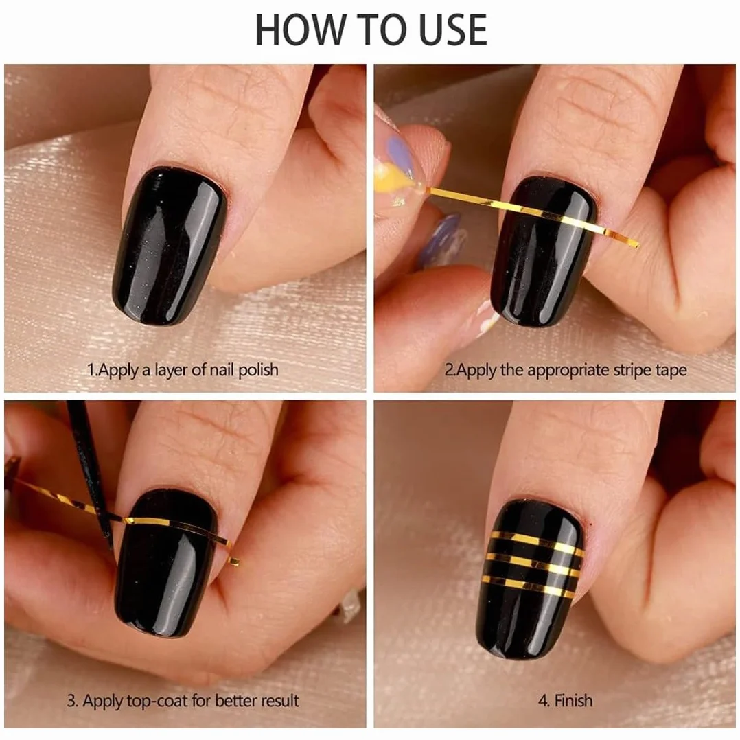 30 Couleurs Nail Art Stripes Sticker Autocollant Fil Striping Tape Bande Manucure Rouleau à Ongles Ruban DIY