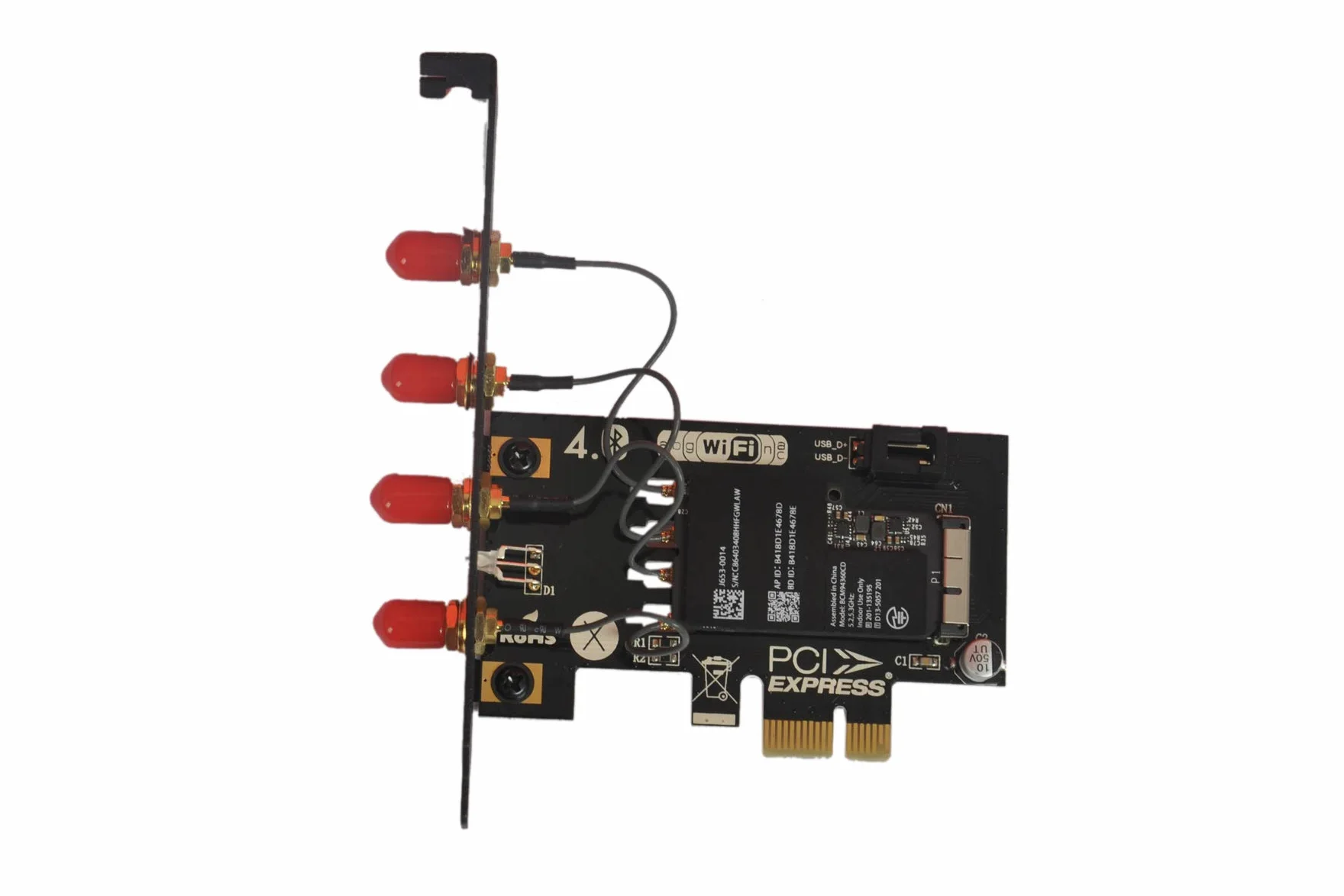 LeHang BCM94360CD BCM94331CD Adaptateur de Carte WiFi 4.0 Bluetooth vers PCI-E x1 (36 Broches) pour PC/Hackintosh