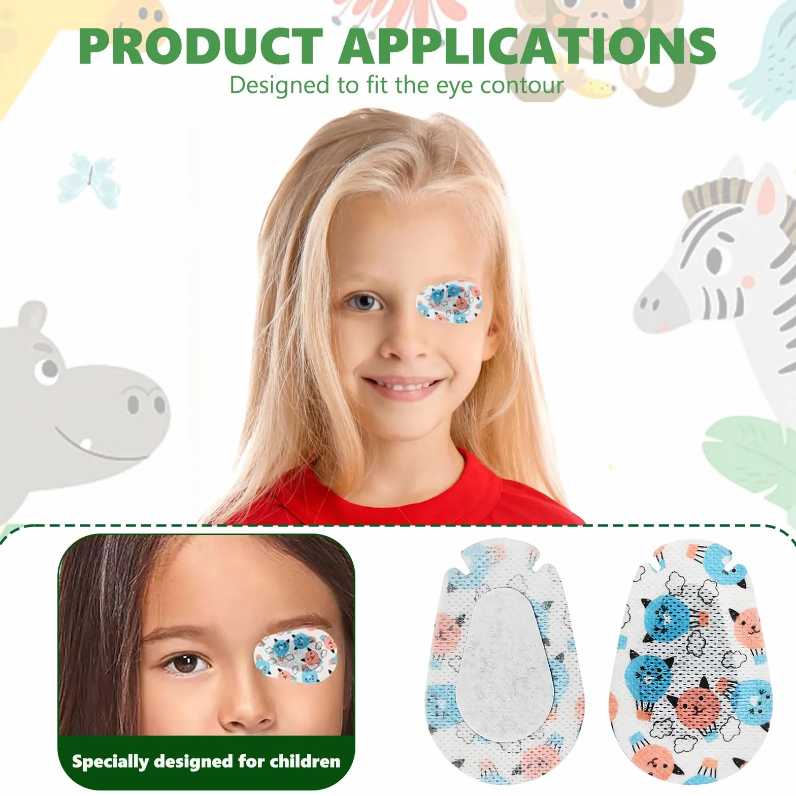 Pansements Oculaires pour Enfants et Adultes, 30 Pièces Patchs Adhésifs Respirants pour Traitement de l'Amblyopie (7,5x5cm)
