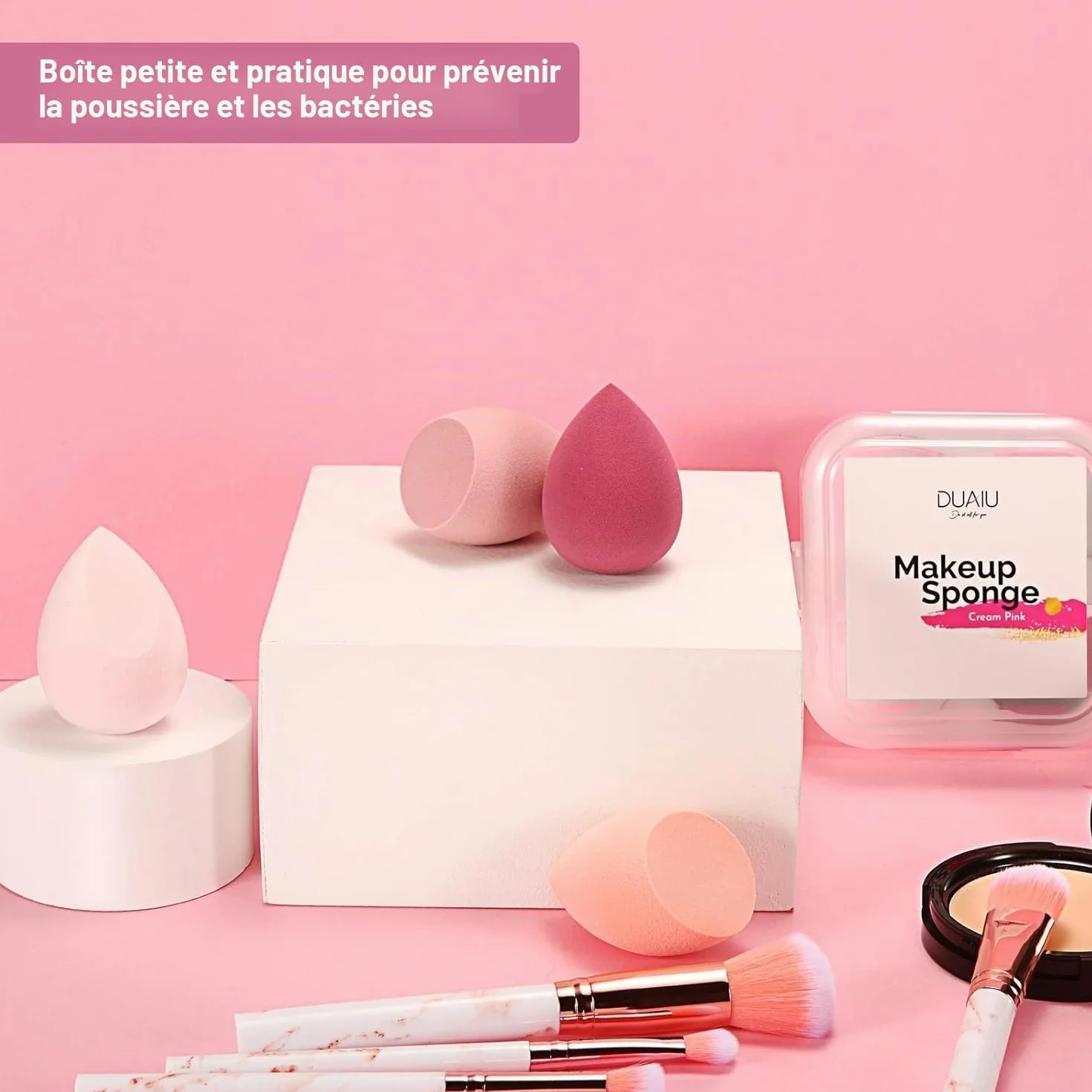 Lot de 4 éponges de maquillage sans latex pour fond de teint liquide