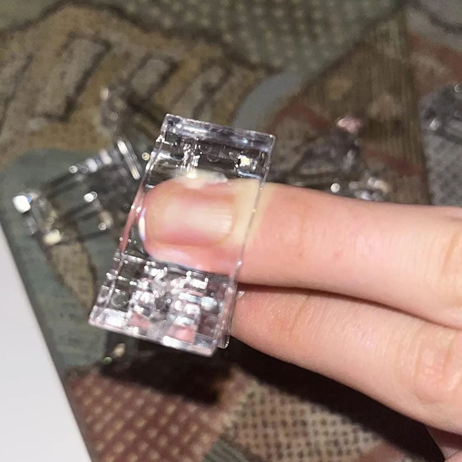 Pinces Ongles Transparentes en Gel, Clip à Ongles Cristal pour Extensions d'Ongles et Manucure (Blanc)