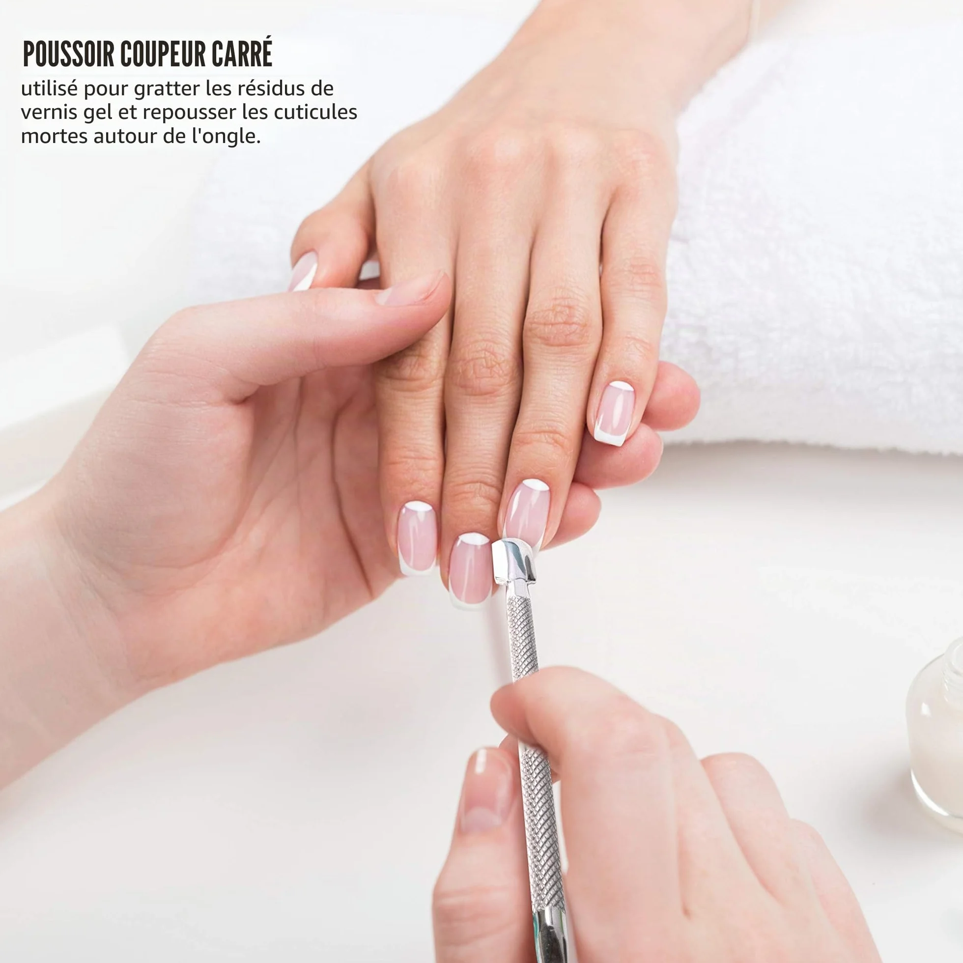 Repousse cuticule ongle professionnel acier inoxydable - Outil manucure pédicure