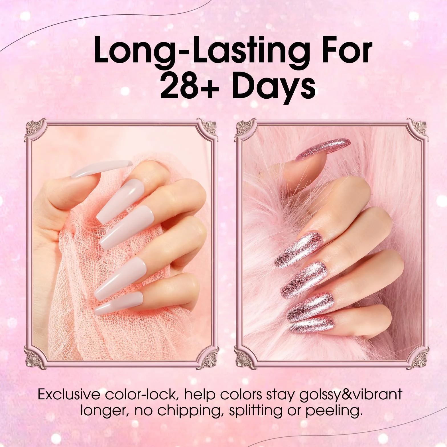 ROSALIND Vernis Semi Permanent 6 Couleurs Violet Avoine Rose Nude Pailleté Vernis à Ongles Soak Off UV LED Gel Nail Polish Kit