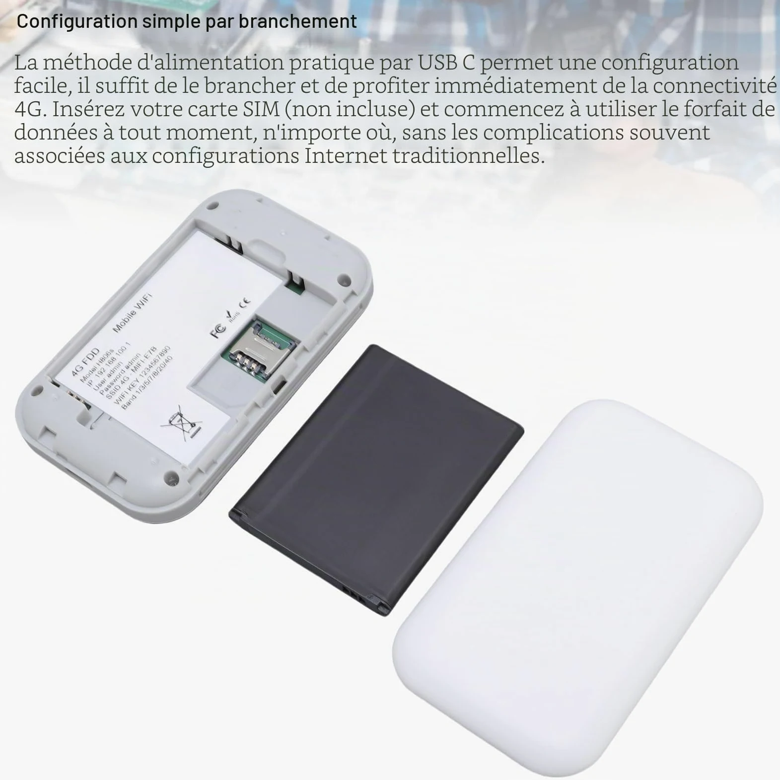 Vikye Hotspot WiFi Portable, Routeur Mobile 4G 5G 300 Mbps avec Emplacement pour Carte SIM, pour Le Voyage Prend en Charge 10 Appareils USB C Power avec Affichage Numérique