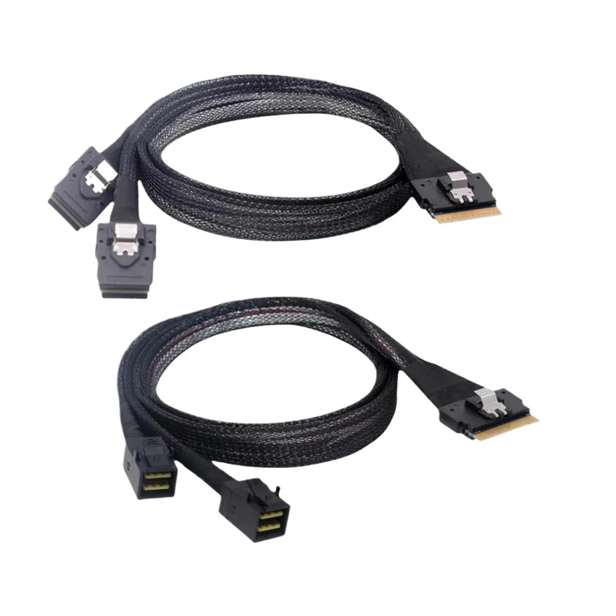 Câble de données fin SFF-8654 8i vers 2 ports 8654 8611 8643 S/AS 8087 40 cm 4i 8i PCI-E NVMe 2025 (8654 8i vers 2 8087)
