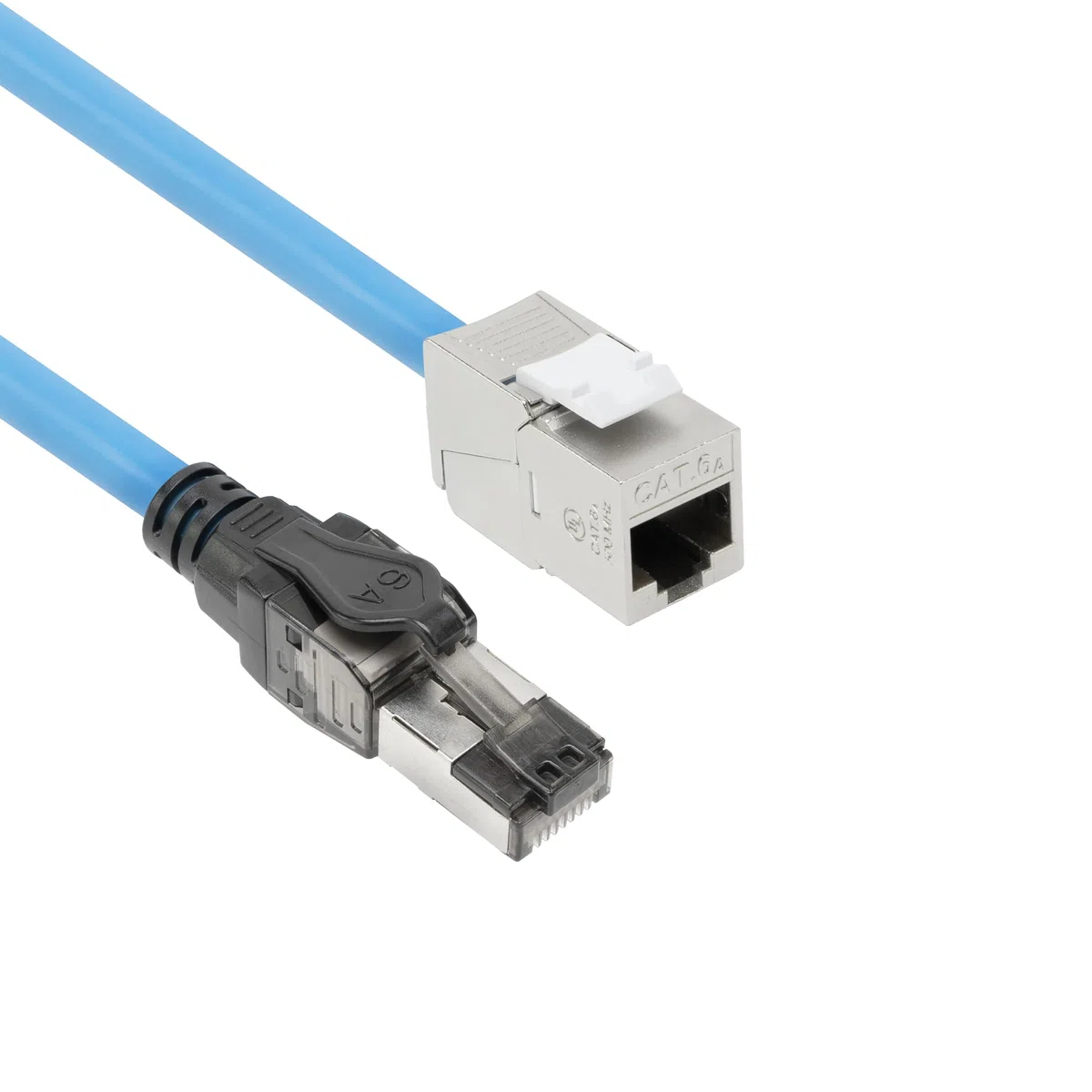 ACT Câble d'installation CAT6A S/FTP, 25 m, pré-assemblé, prise en charge 4PPoE, 100 W, 23 AWG, classification B2ca, connecteur RJ45, pour environnements à haut risque, mâle vers femelle - FB0125