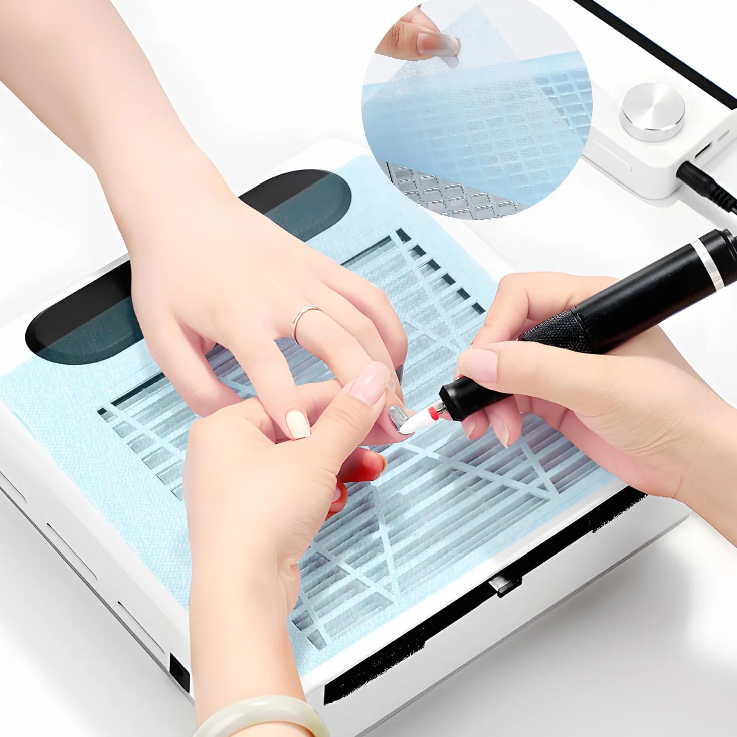 Papier filtre collecteur de poussière pour ongles, lot de 200 feuilles, filtres portables pour salon de manucure