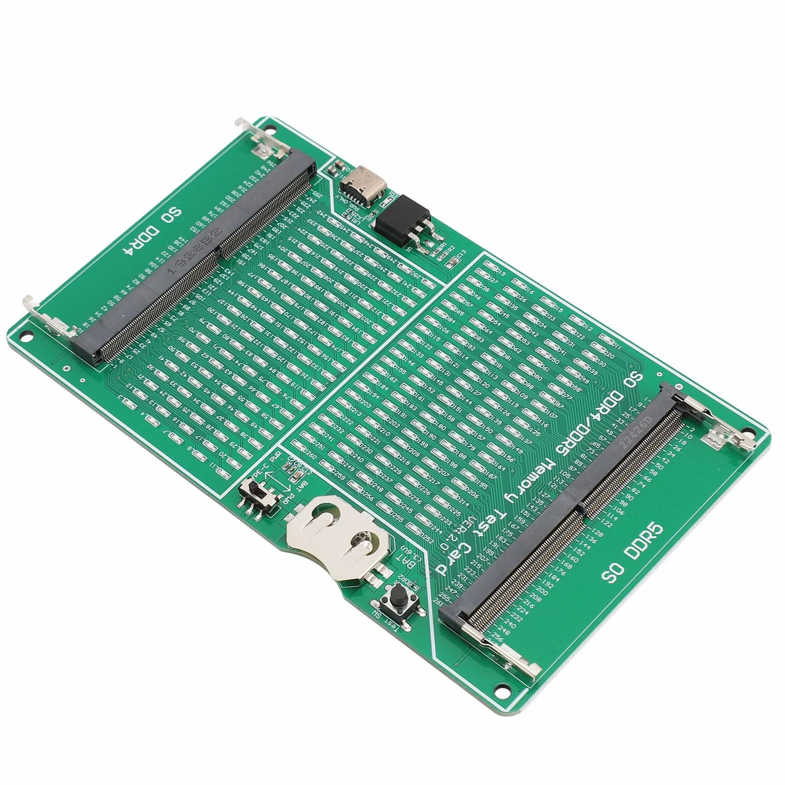 Testeur de Mémoire DDR4 DDR5 2 en 1 Carte de Test avec Indicateur LED pour Ordinateur Portable
