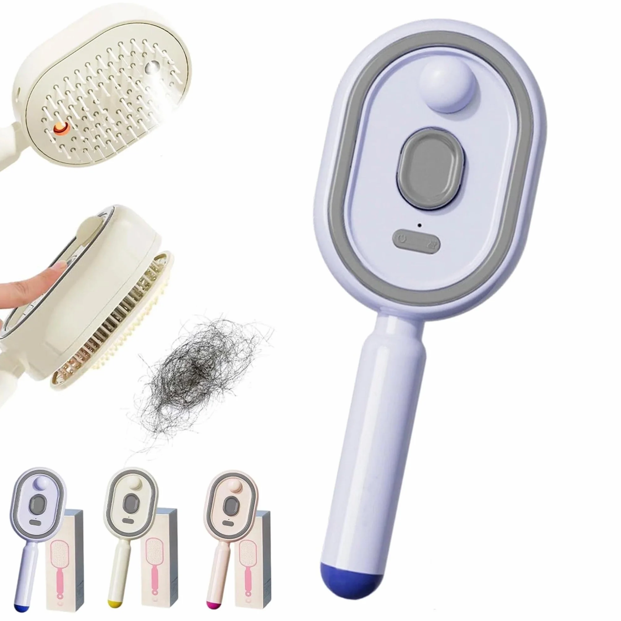 Brosse à cheveux électrique vapeur rechargeable démêlante anti-frisottis soin capillaire