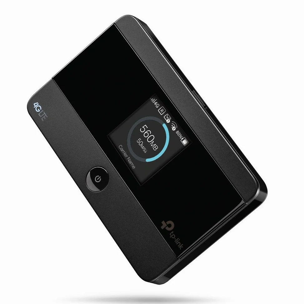TP-Link Routeur Mobile 4G LTE-Advanced Bi-Bande: Débit 4G de 150 Mbps, Débit Wi-Fi de 300 Mbps en 2.4 GHz et 5 GHz, Batterie Rechargeable Longue Durée 2550 mAh, Antenne Interne, 1 Port Micro USB, 1 Emplacement Carte SIM (M7350)