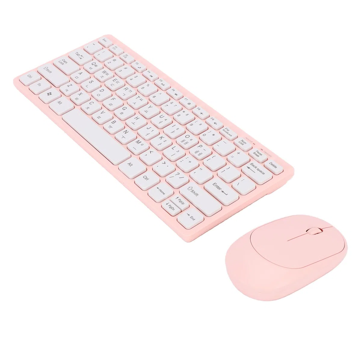 Tosuny Clavier et Souris sans Fil Coréen, 78 Touches, Clavier Fin 2,4 GHz avec Inclinaison Ergonomique et Design Anti-éclaboussures, sans Fil pour PC Portable, Haut-parleurs