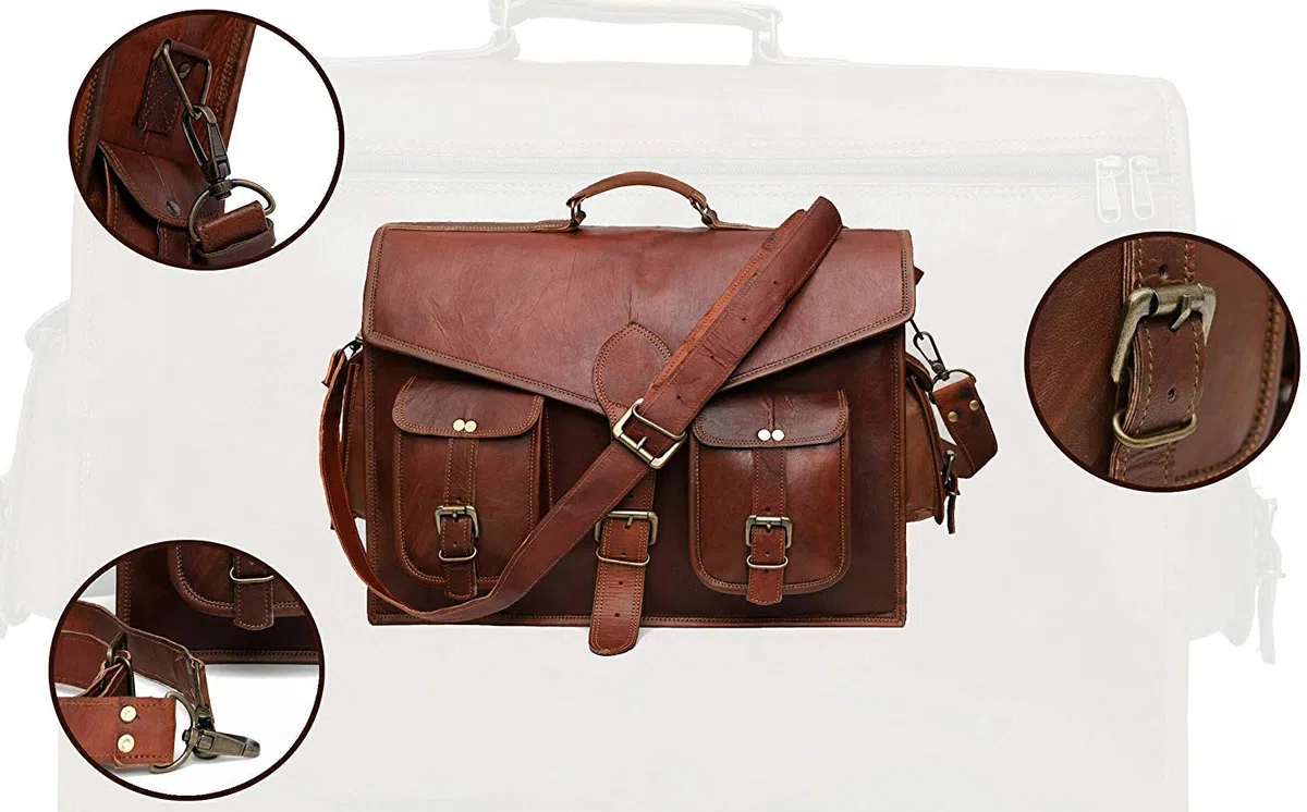 sac à bandoulière en cuir, porte-documents, épaule, bureau, valises, cartables pour hommes et femmes