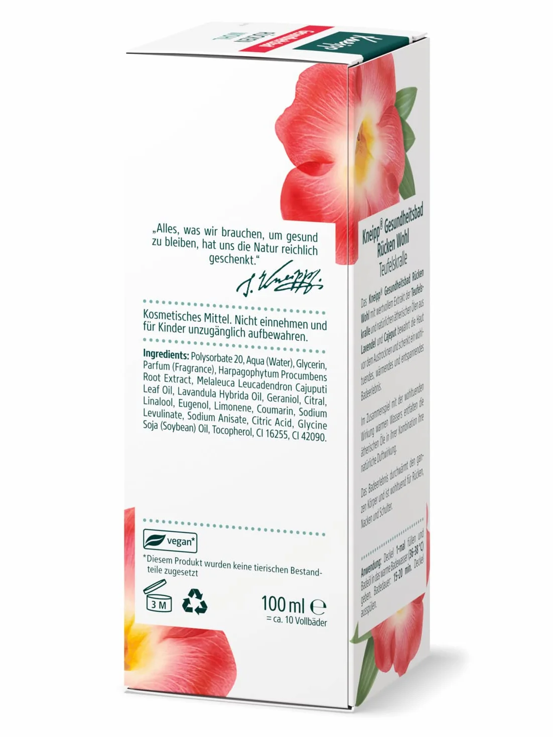 Kneipp Huile de bain pour le dos griffe du diable lavande cajeput 100 ml