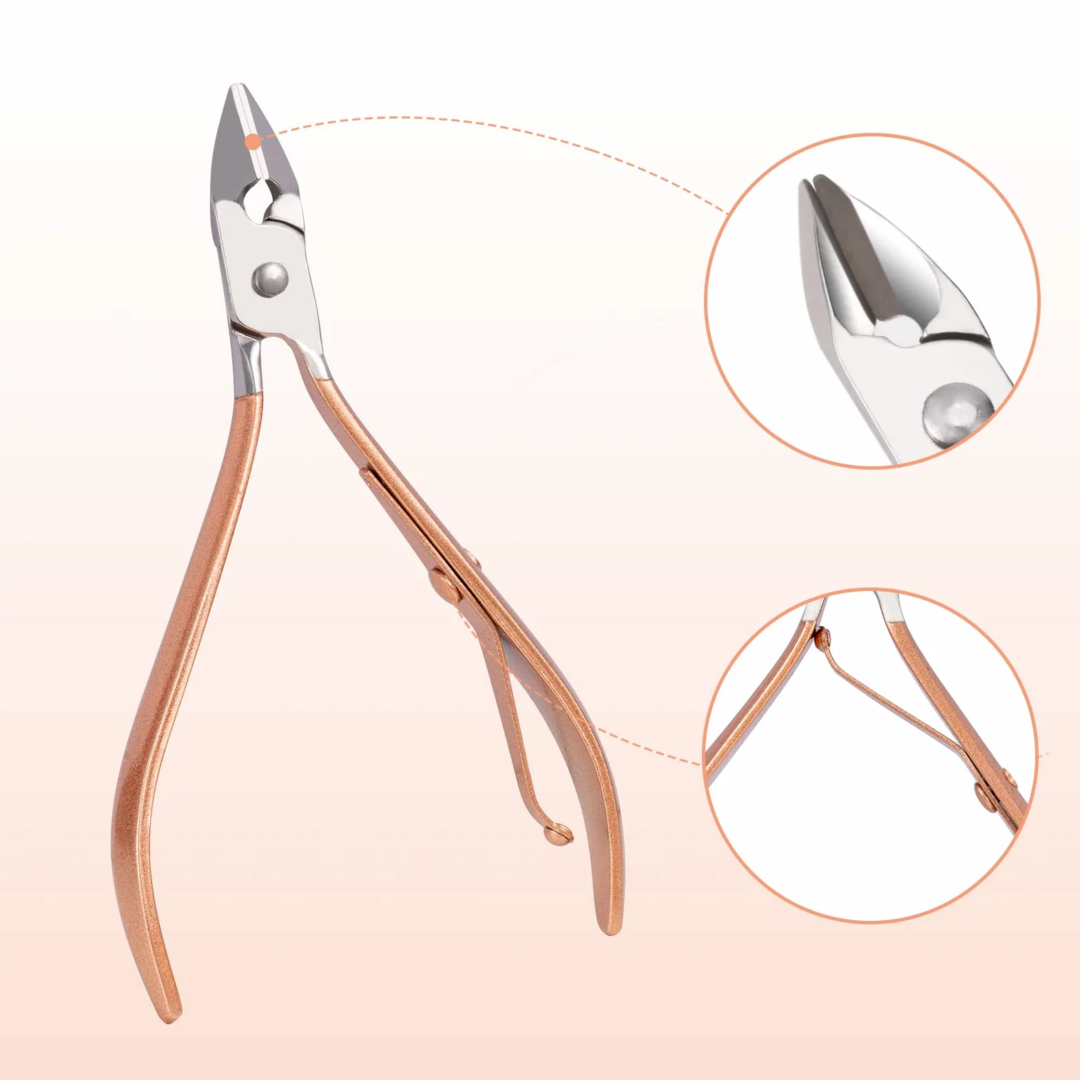 Kit de Manucure Pedicure 18 pièces, Acier Inox, Or Rose