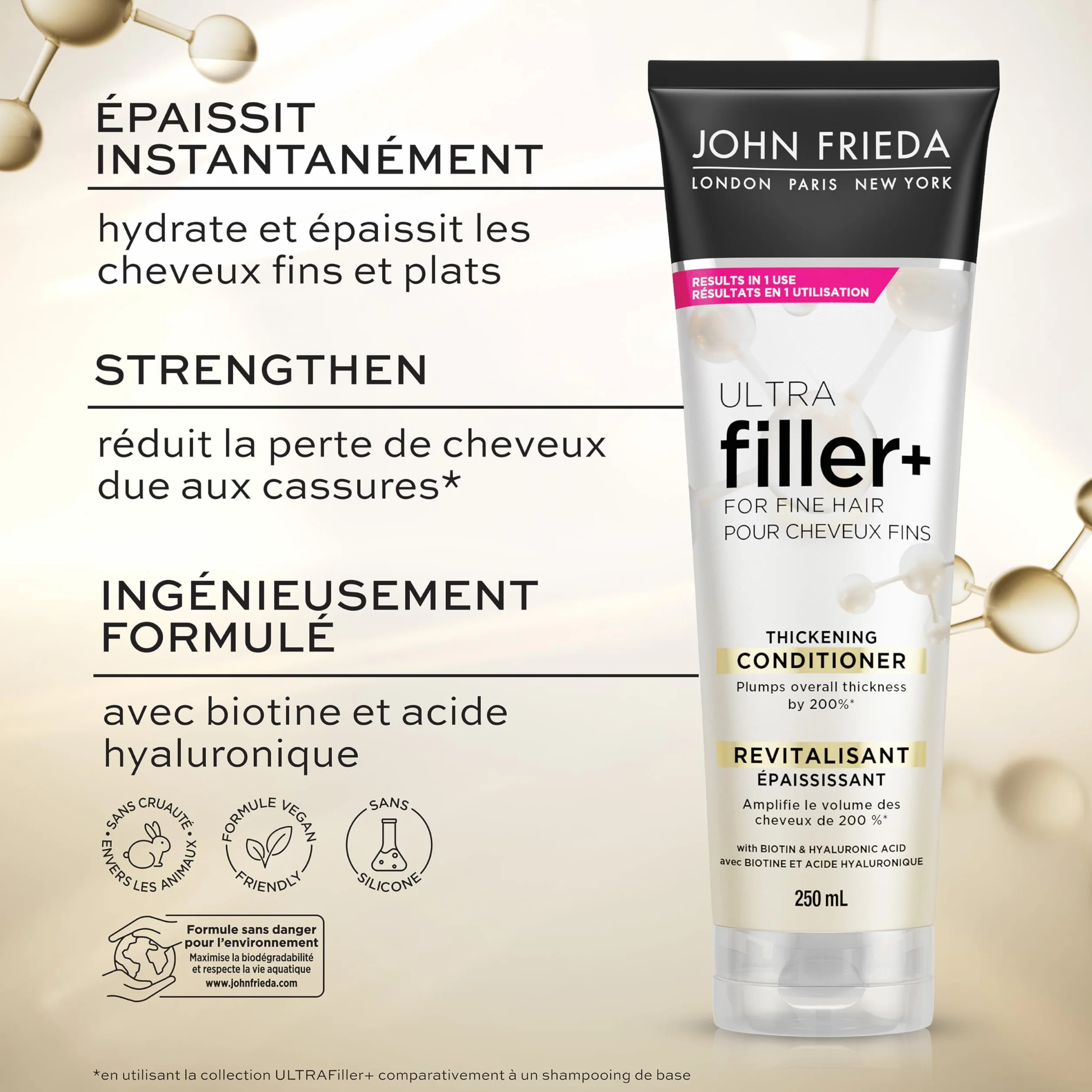 John Frieda Volume Force Filler Soin Démêlant Epaississant 250ml