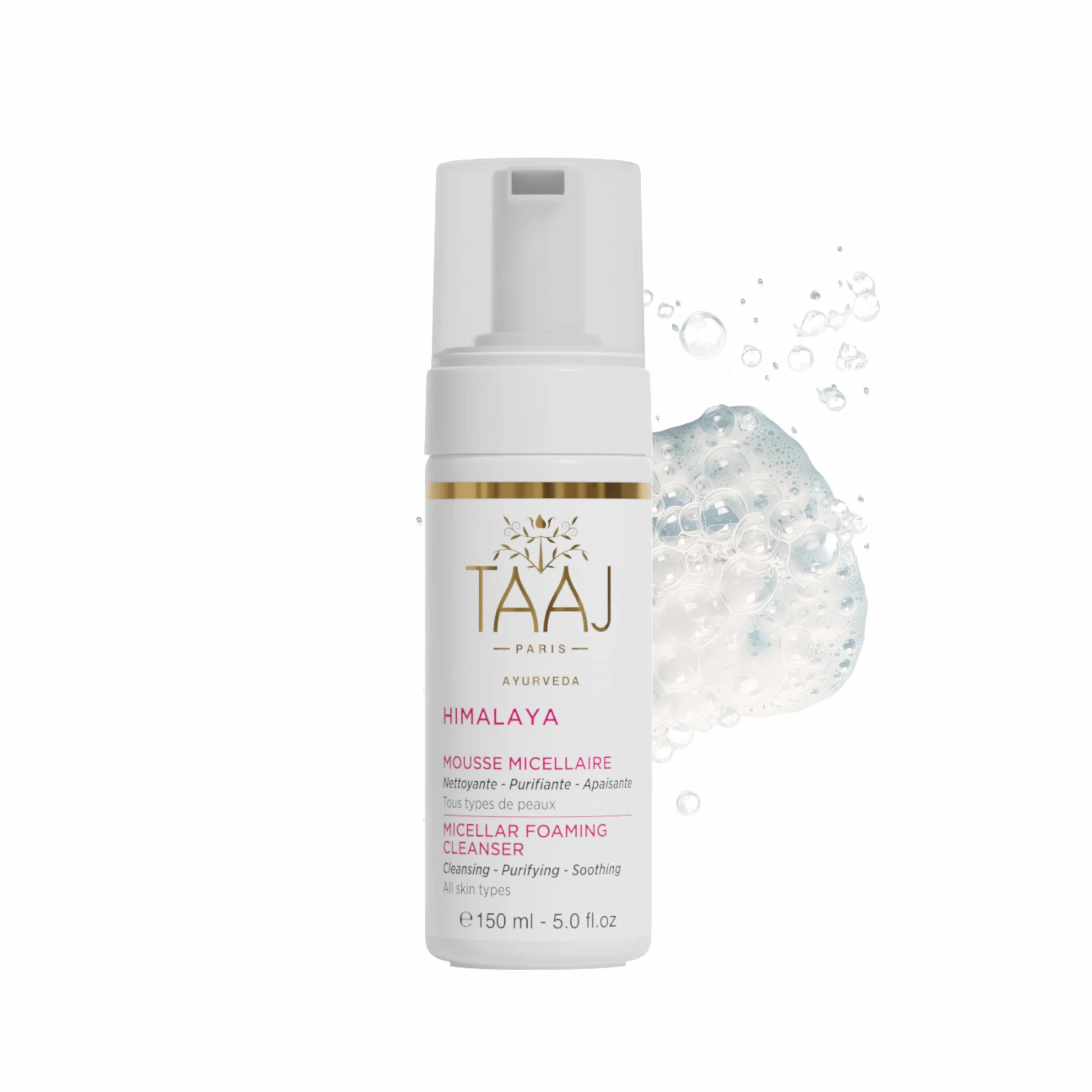 HIMALAYA Mousse Micellaire 150 ml Nettoie Démaquille Peau Propre Douce Végan