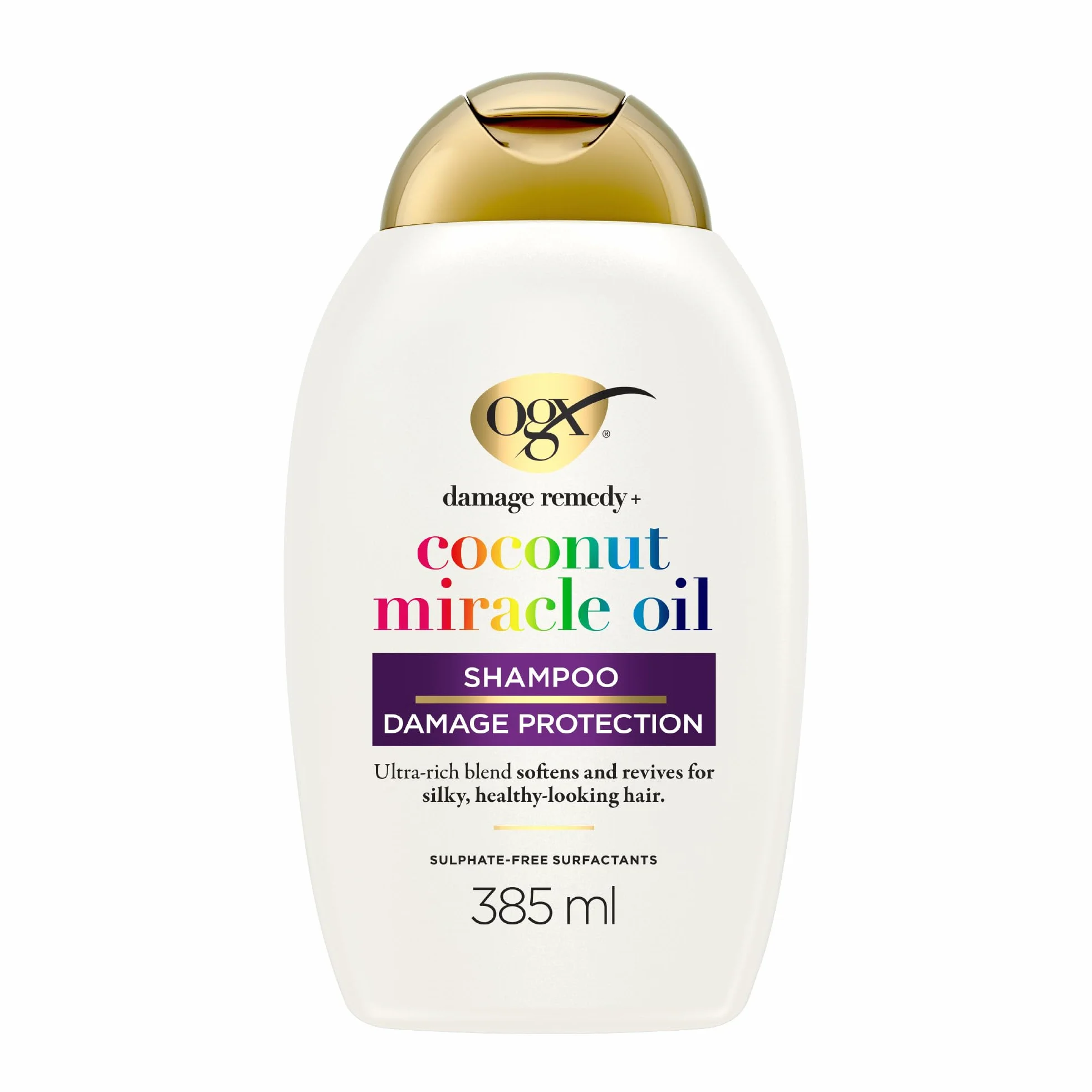 OGX Shampooing Extra Strength Damage Remedy Coconut Miracle Oil 385 ml Shampoing réparateur au lait de coco