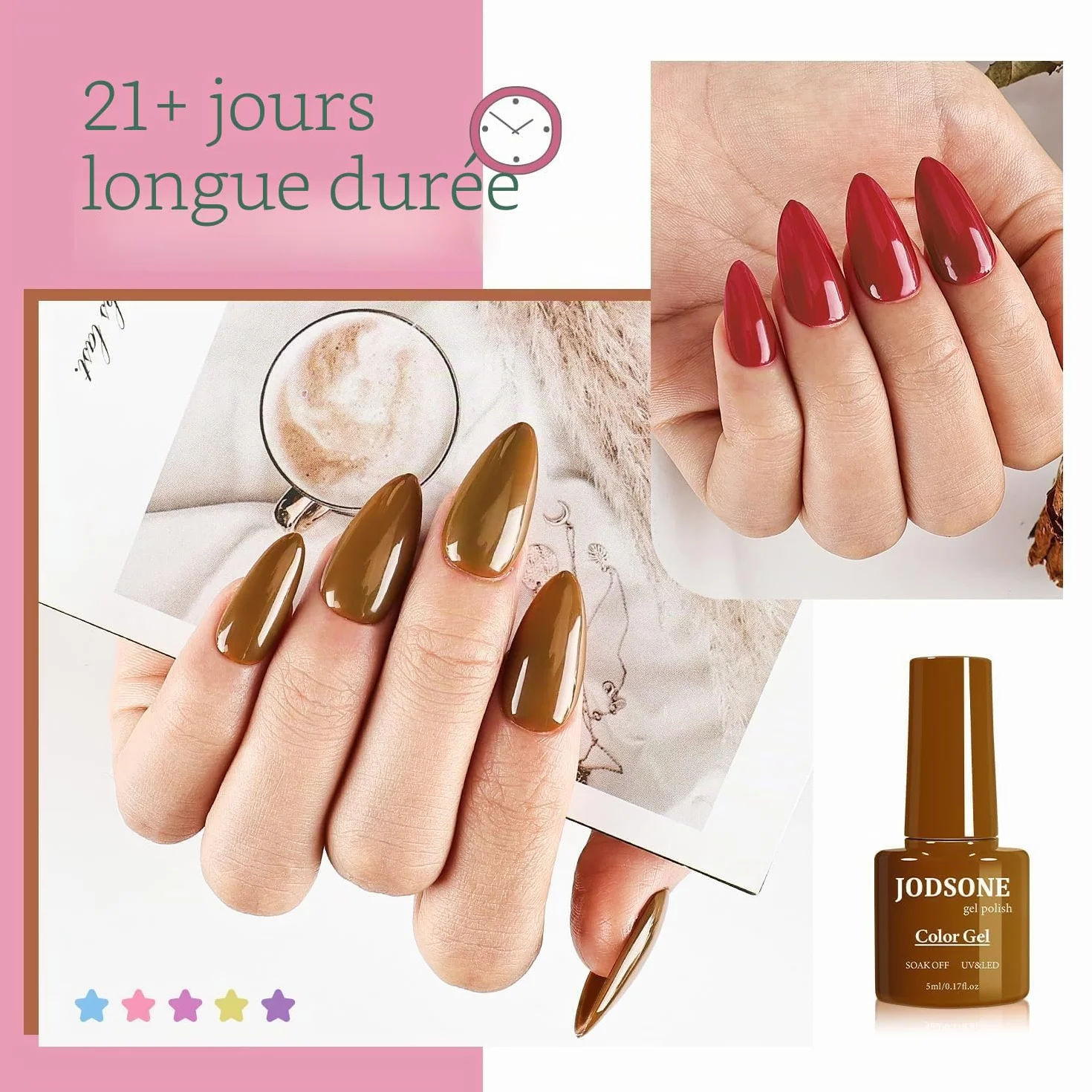 JODSONE Coffret 32 Vernis Gel Base Top Coat Non Essuyer Mat Brillant