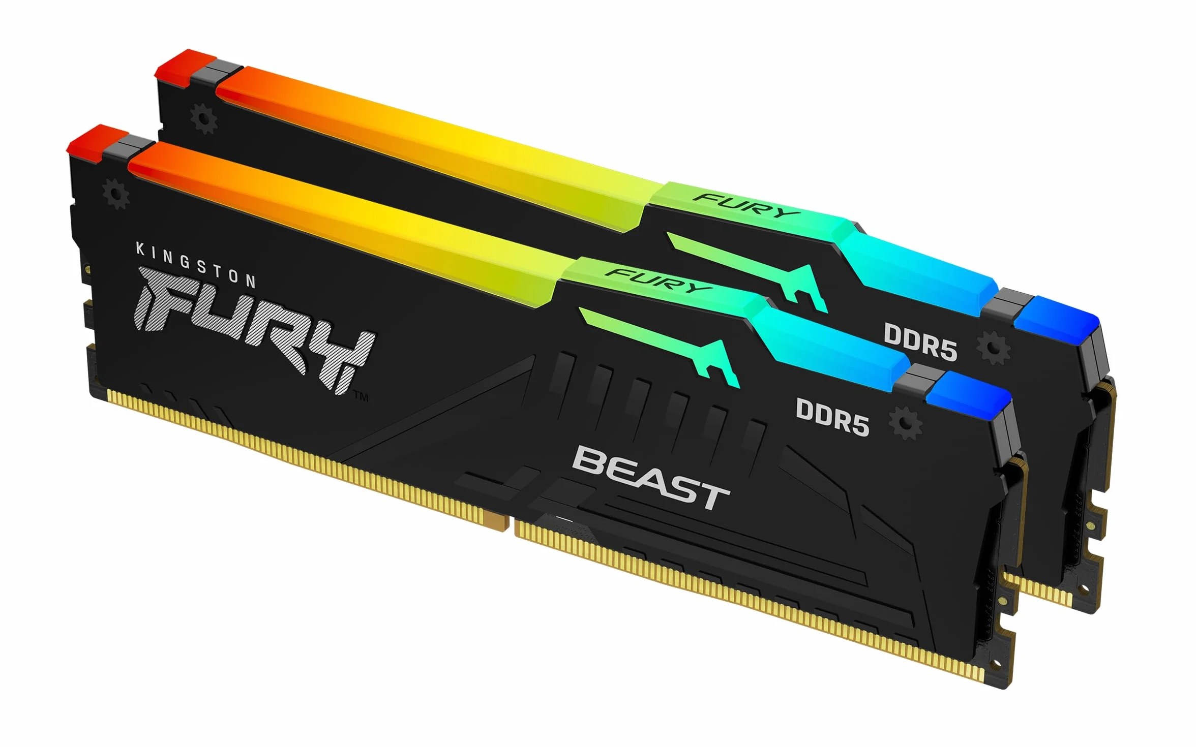 Kingston FURY Beast Noir RGB 32Go (2x16Go) 6000MT/s DDR5 CL30 DIMM Mémoire PC Gamer Kit AMD EXPO Intel XMP