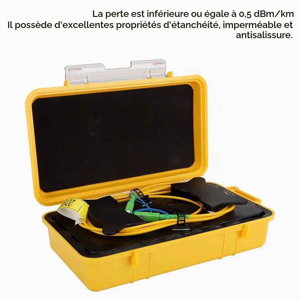Boîtier Lancement OTDR, Éliminateur Zone Morte SM 1km SC/-SC/, Câble Prolongateur Fibre Optique, pour Test Réseau Et Mesure