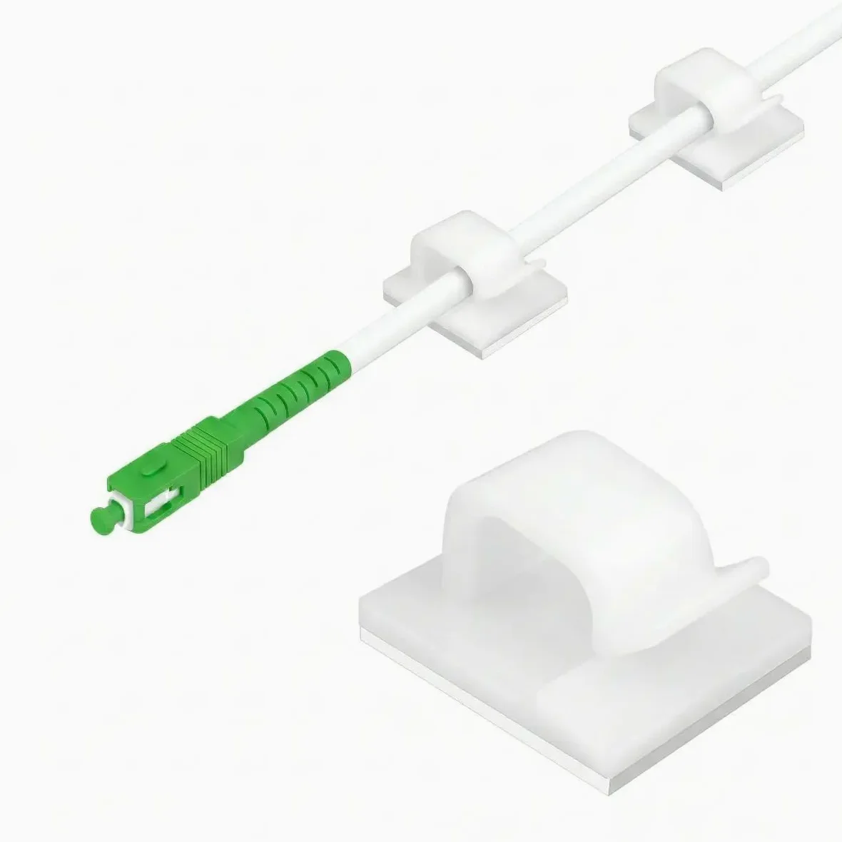 Kit Essentiel Rallonge Fibre Optique Orange SFR Bouygues - 40m - Câble Transparent Sur Enrouleur + Jarretière Invisible 3m SC-APC/SC-APC + 20 Clips Adhésifs - Déplacement/Déportation De Box Internet