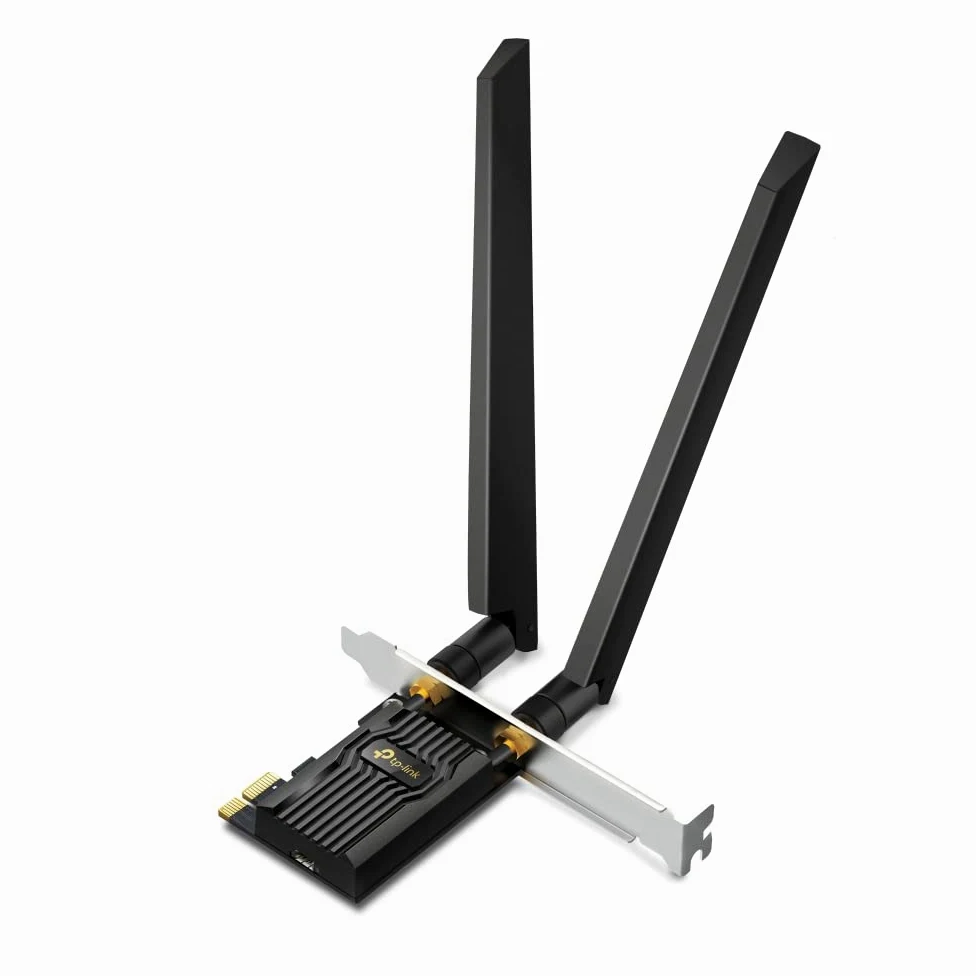 TP-Link AXE5400 Adaptateur PCI Express Wi-FI 6E Bluetooth 5.2 avec Deux antennes, Puce Intel Wi-FI 6E, Support Discret Inclus, sécurité WPA3 (Archer TXE72E)