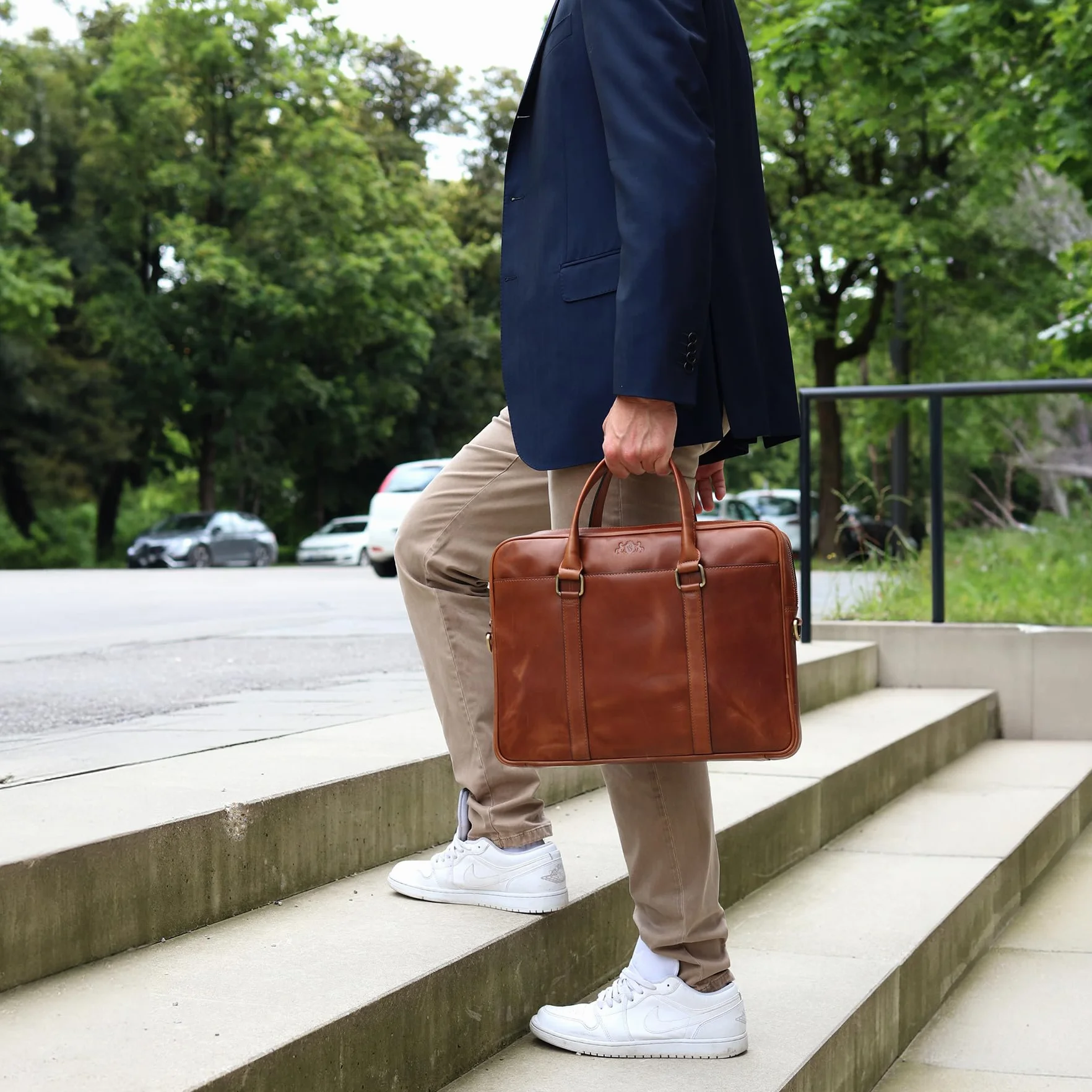 SID & VAIN Sac Ordinateur Portable Cuir véritable 15 Pouces Brady Mallette Professionnelle bandoulière Grand pour Hommes et Femmes Serviette de Travail élégant Marron