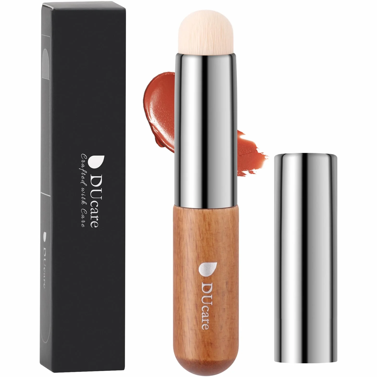 Pinceau Correcteur Multifonctionnel Anticernes Poils Fibres Rouge à Lèvres Gloss avec Capuchon