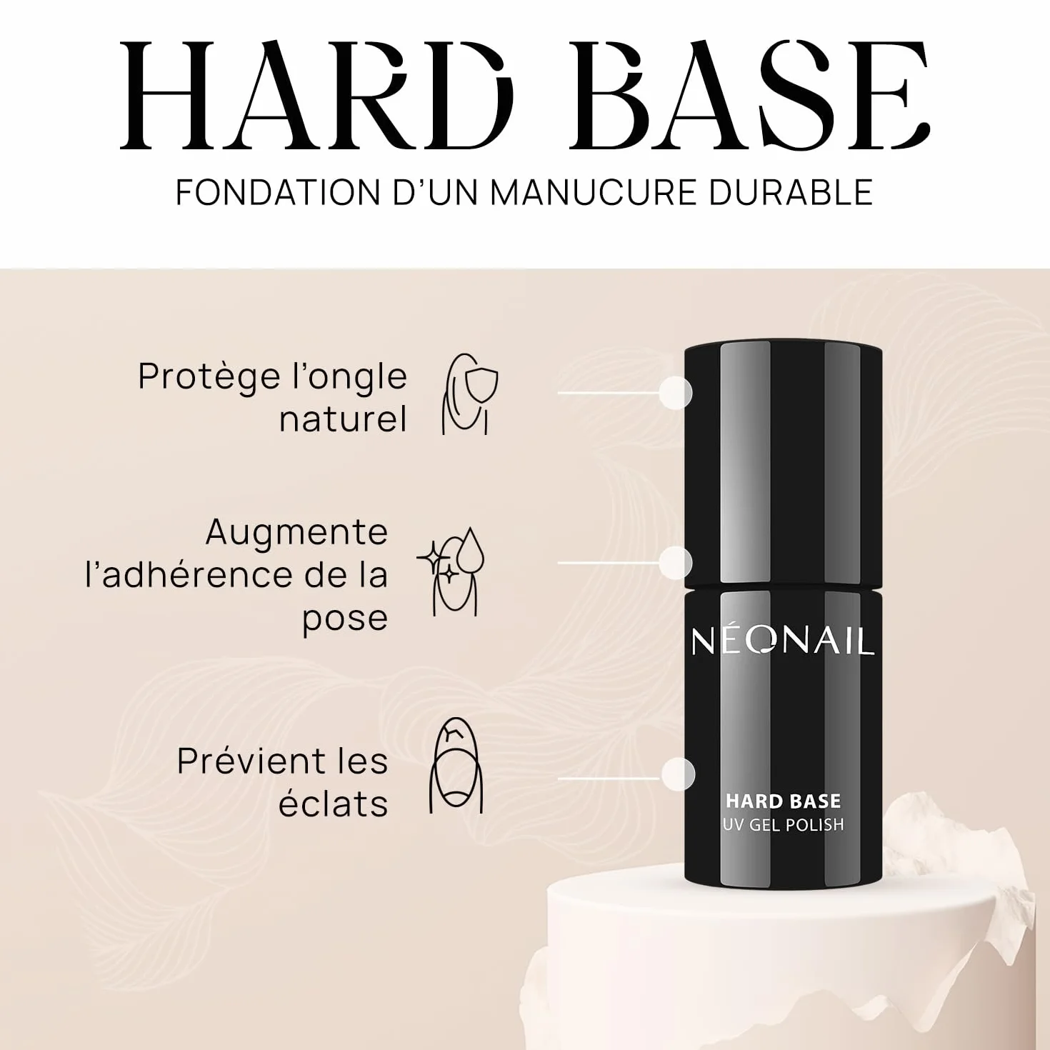 NÉONAIL UV Set Hard Base 7,2 ml et Hard Top 7,2 ml - Vernis à Ongles Gel Polish Nail Art