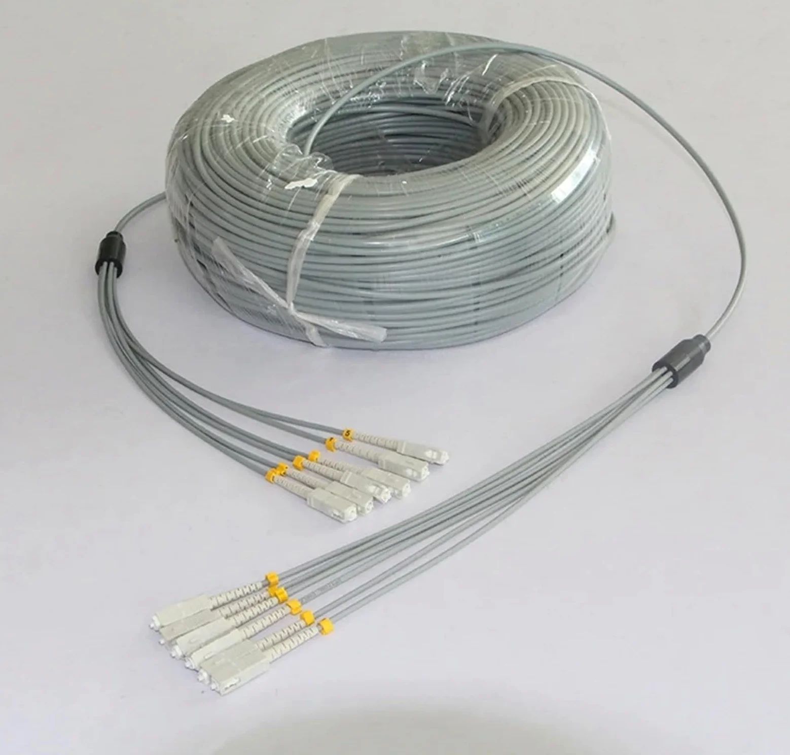 Lot de 3 câbles de raccordement à fibre optique blindé à 6 fils OM1 mm 6 C SC LC FC STA multimode 6 fibres optiques 20 m, 30 m, 40 m (3 m, SC-SC)