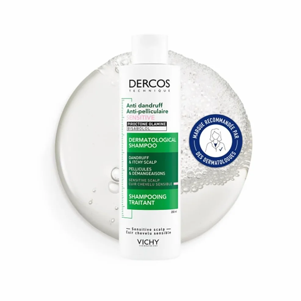 Vichy Dercos Shampooing Traitant Anti-Pelliculaire Pellicules Démangeaisons Cuir Chevelu Sensible 200ml