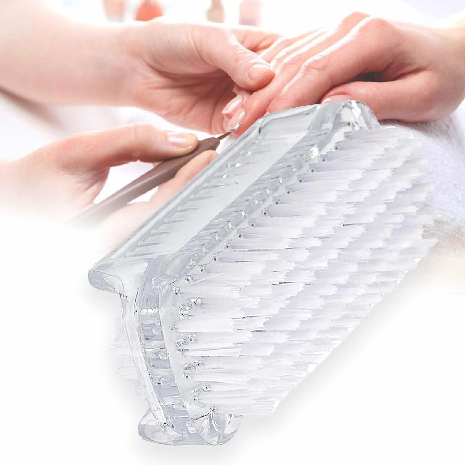 Brosse à Ongles Double Face Lot de 2 Blanc Nettoyage Ongles