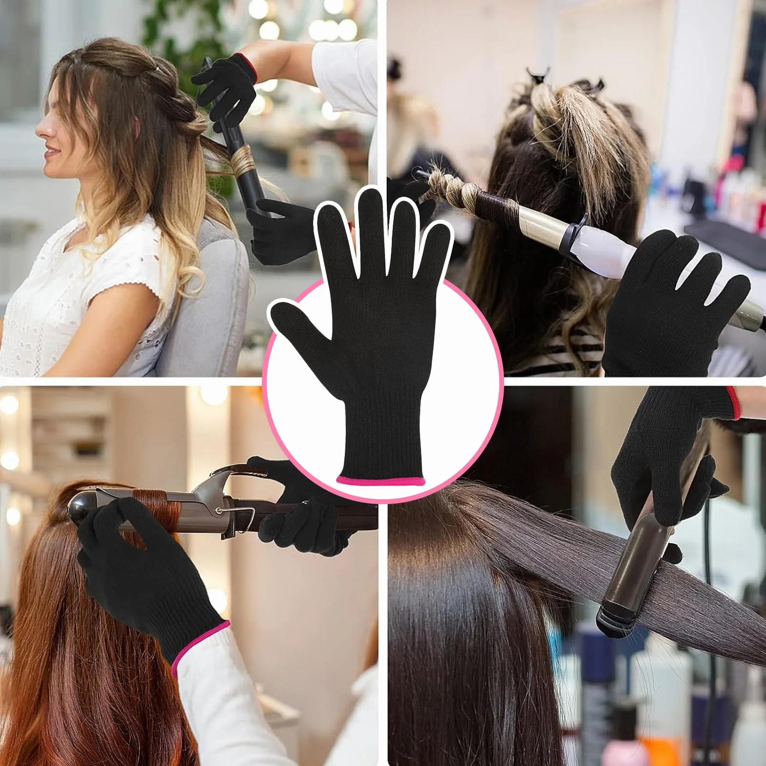 Gants Résistants Chaleur Coiffage Fer à Lisseur (1 Paire)