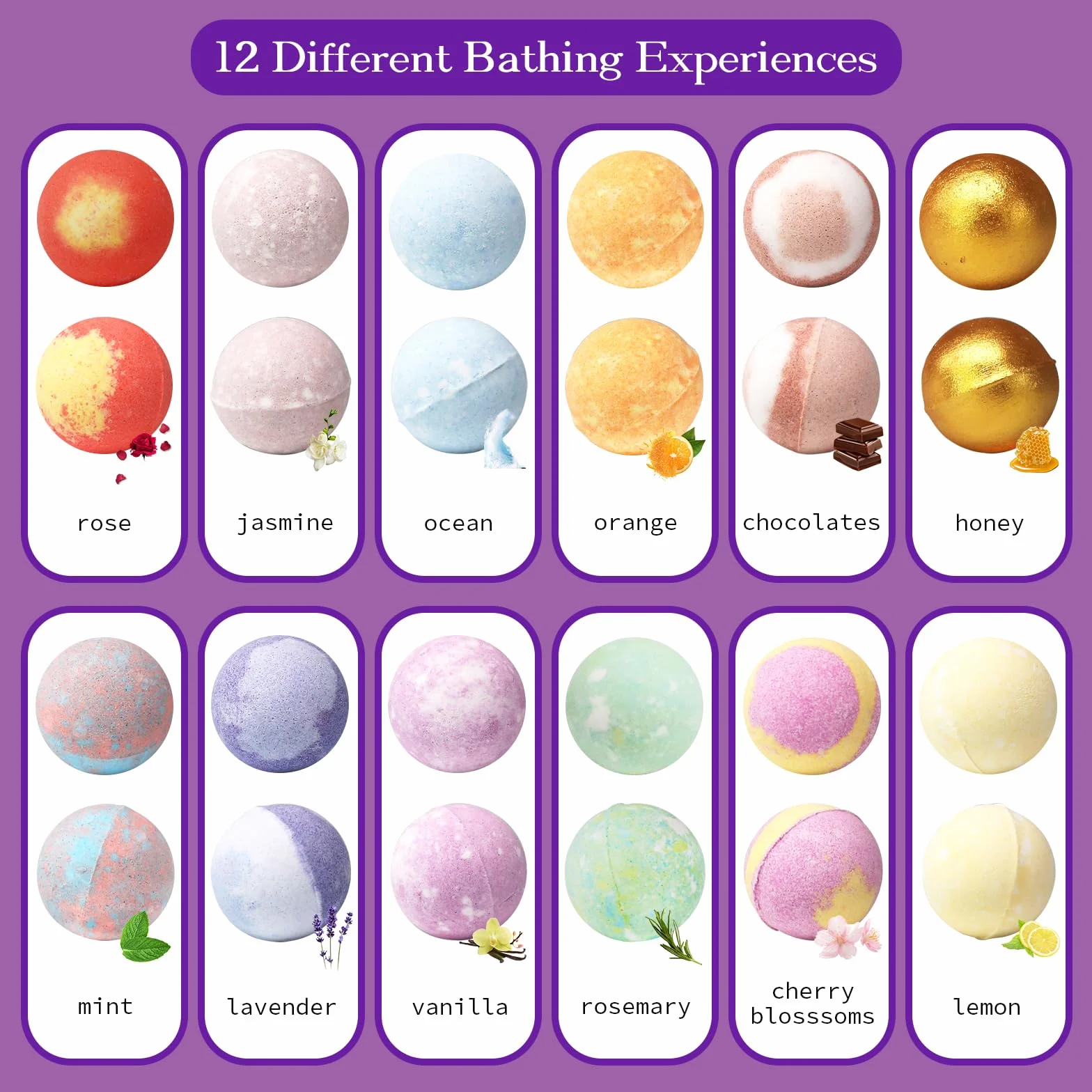 Bombes de bain bio lot 24 pièces ingrédients naturels anniversaire Pâques