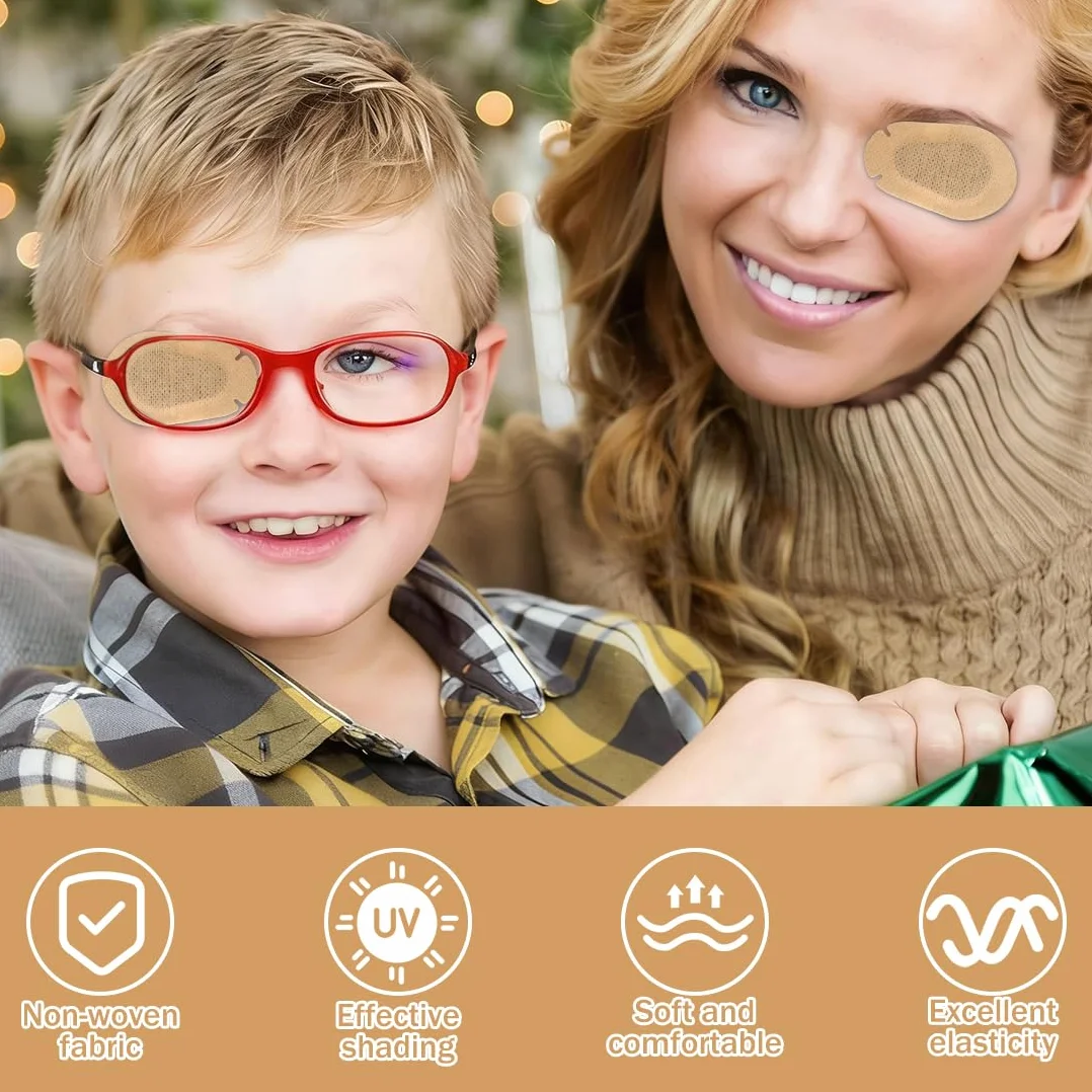 Patchs oculaires adhésifs respirants jetables pour strabisme adulte